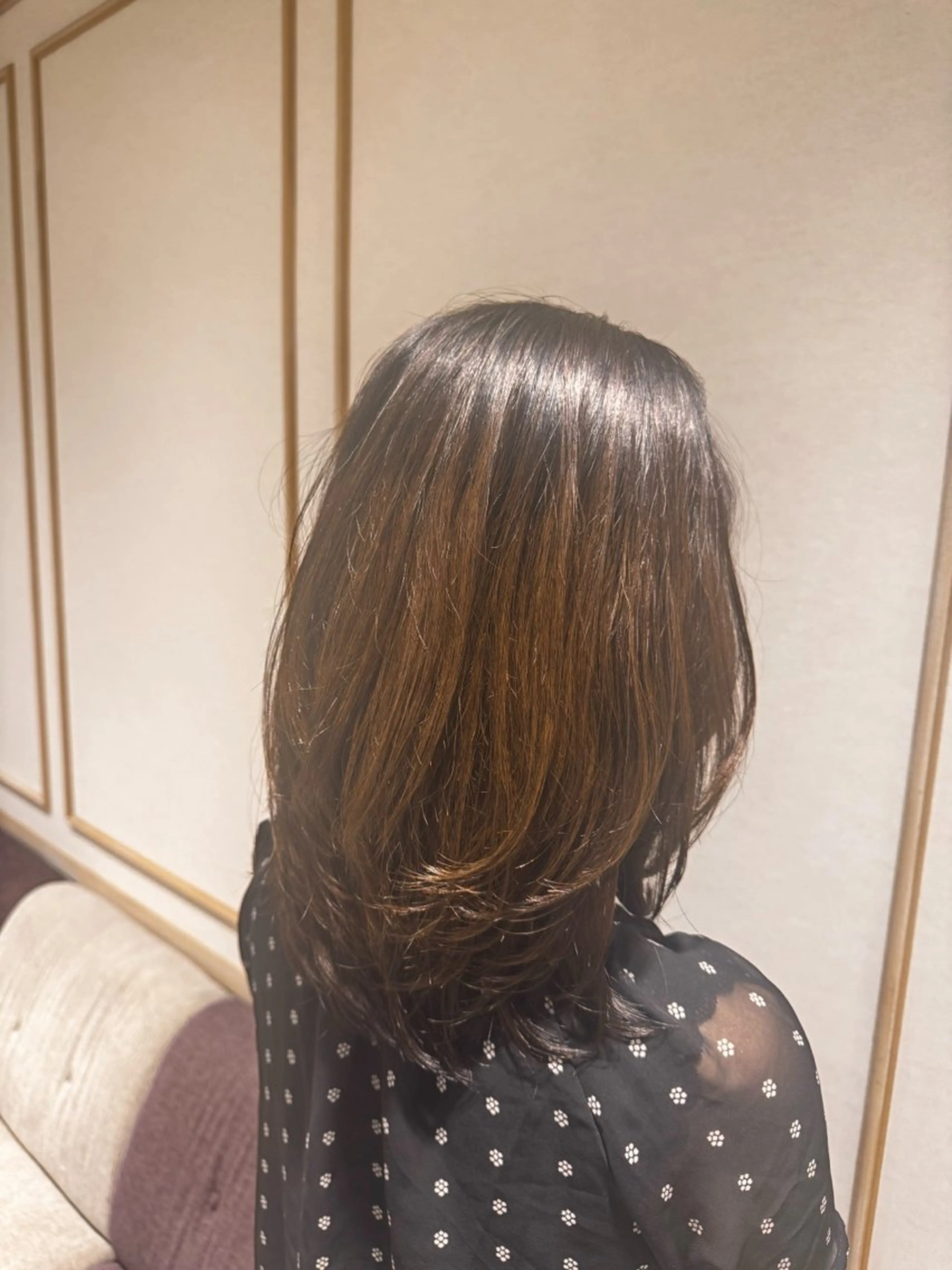 セミロング レイヤーカット 上ヶ原 かなたのヘアスタイル