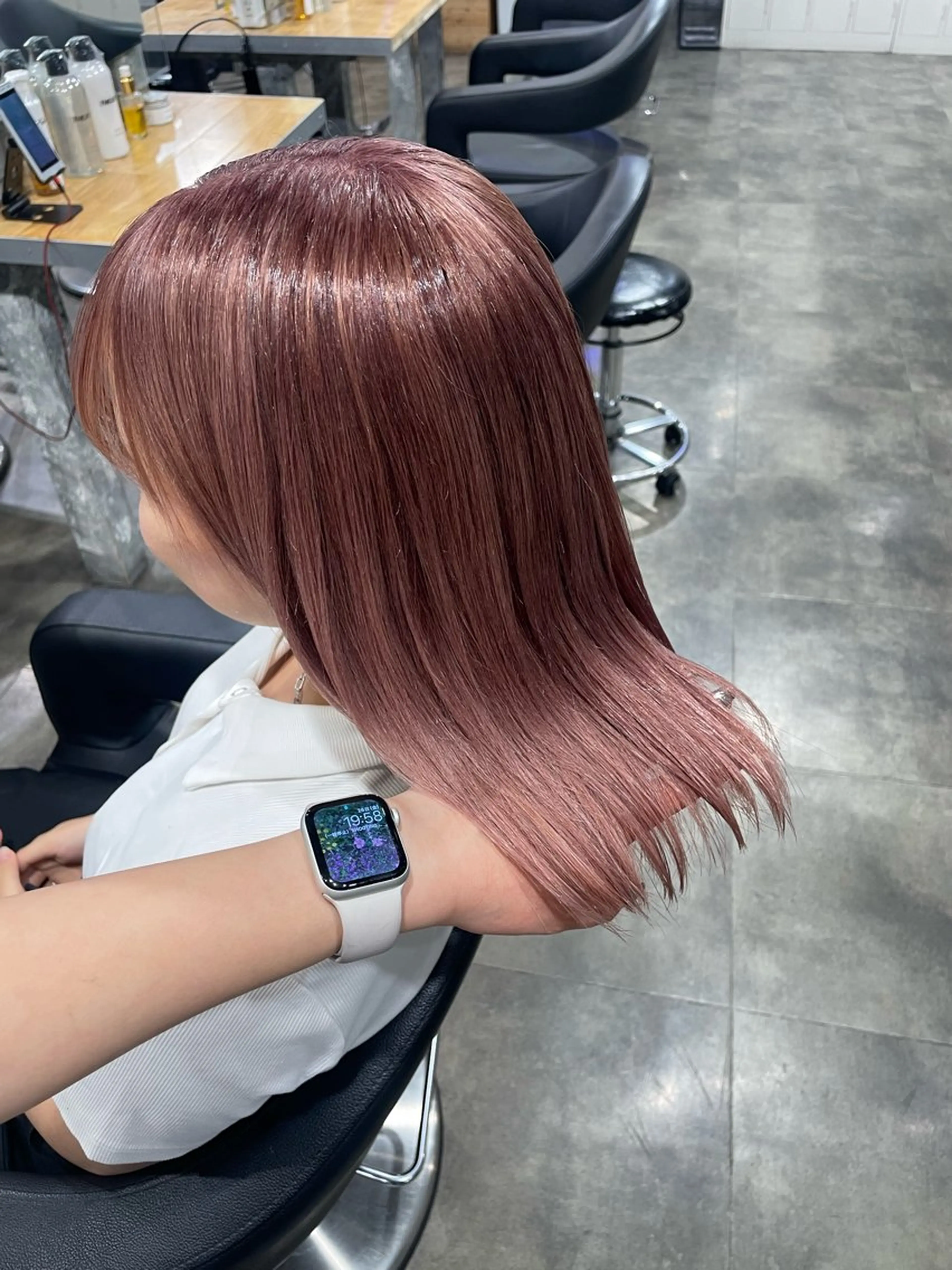 ミディアム カラー ヘアカラー ハイトーンブロンド 横浜💞ミオのヘアスタイル