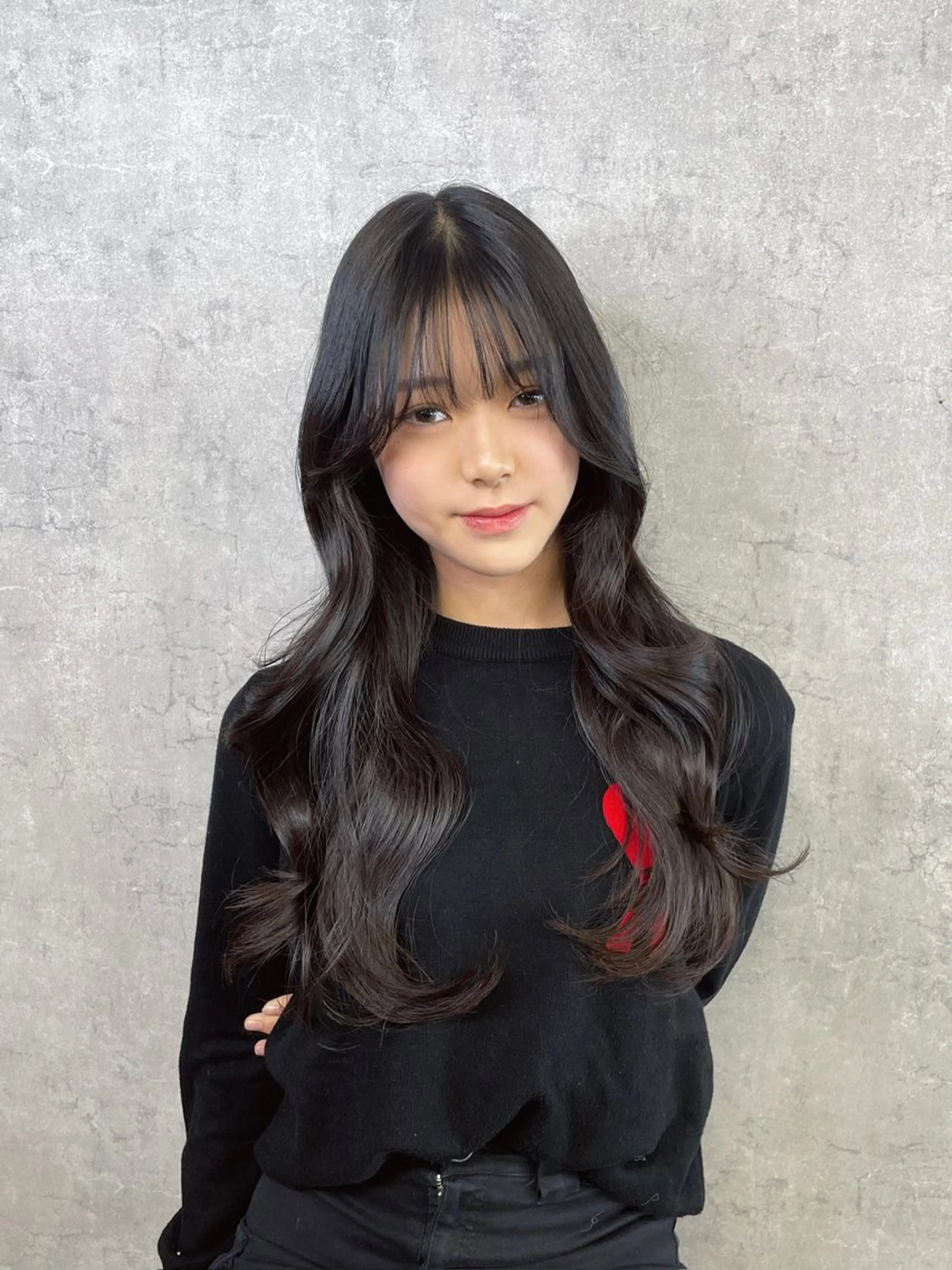 ロング 顔まわりレイヤー 顔周りカット 姫カット 髪質改善 韓国風ヘア カット トリートメント トレンド韓国ヘア 🇰🇷のんのヘアスタイル