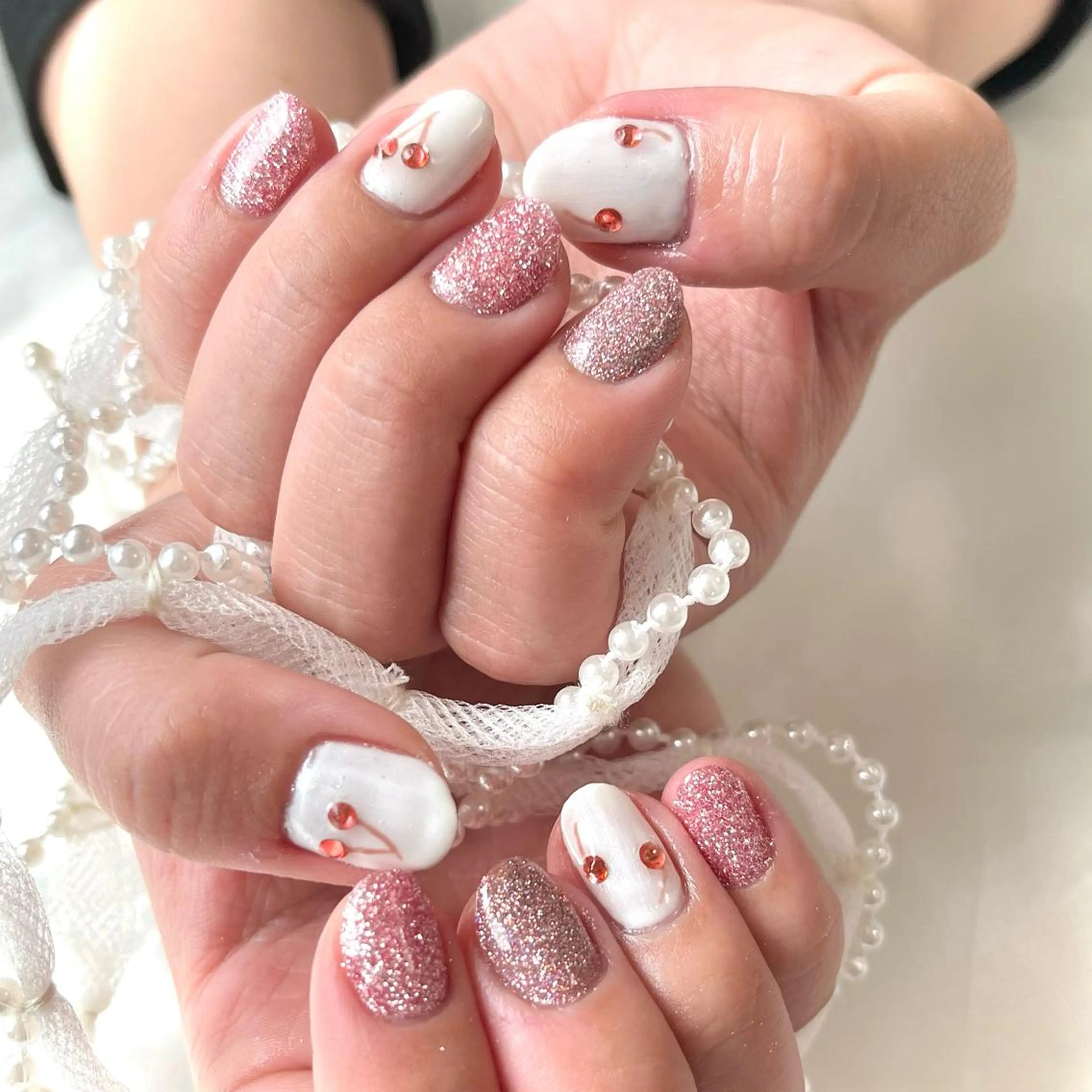 ネイル 韓国ネイル ラメ(グリッター) 韓国ネイル💠 Tomoのネイルデザイン