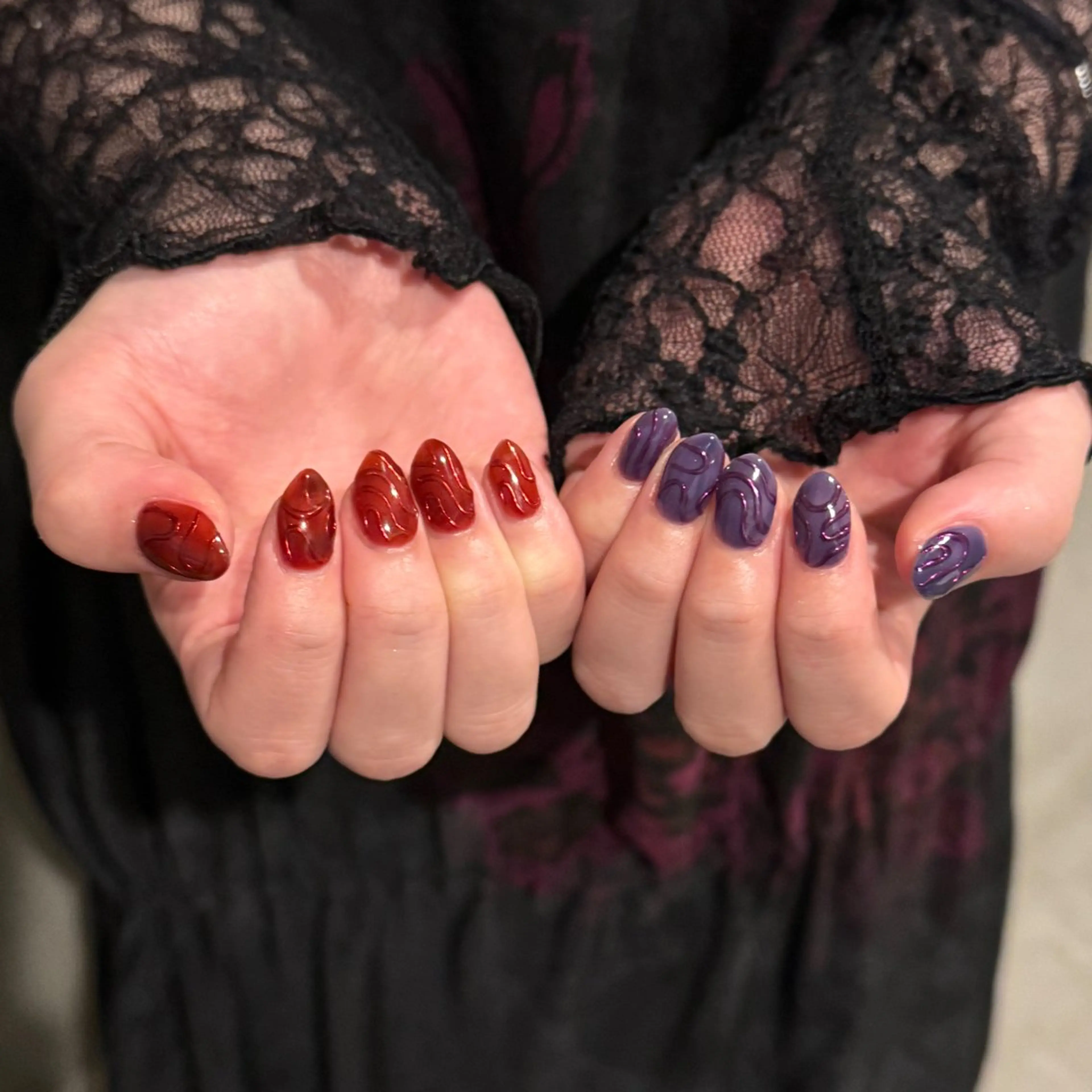 ネイル ハロウィン ハンドネイル 𝐫𝐚𝐢 𝐧𝐚𝐢𝐥のネイルデザイン