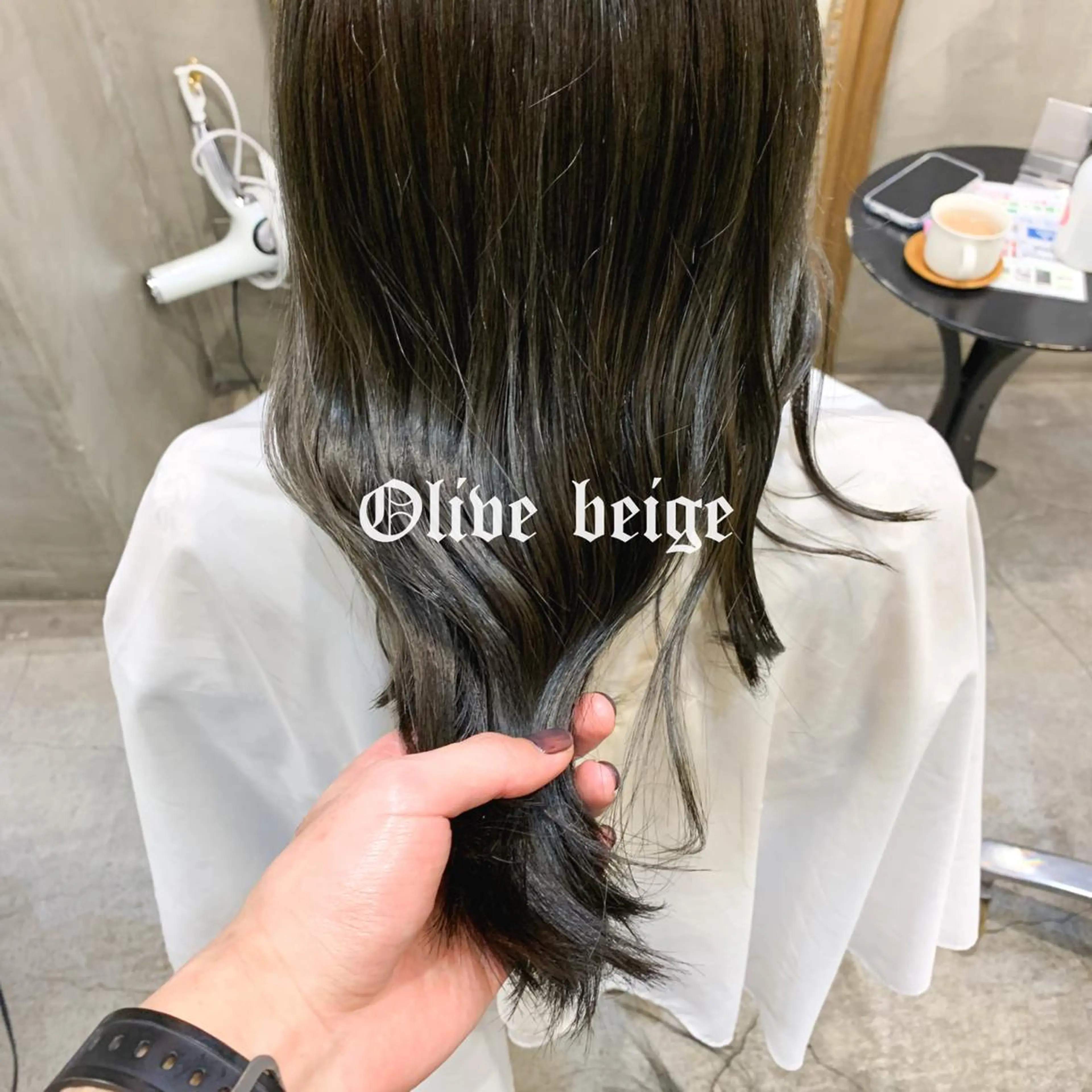 ロング カラー ベージュカラー オリーブベージュ メンズパーマ特化 Gakutoのヘアスタイル