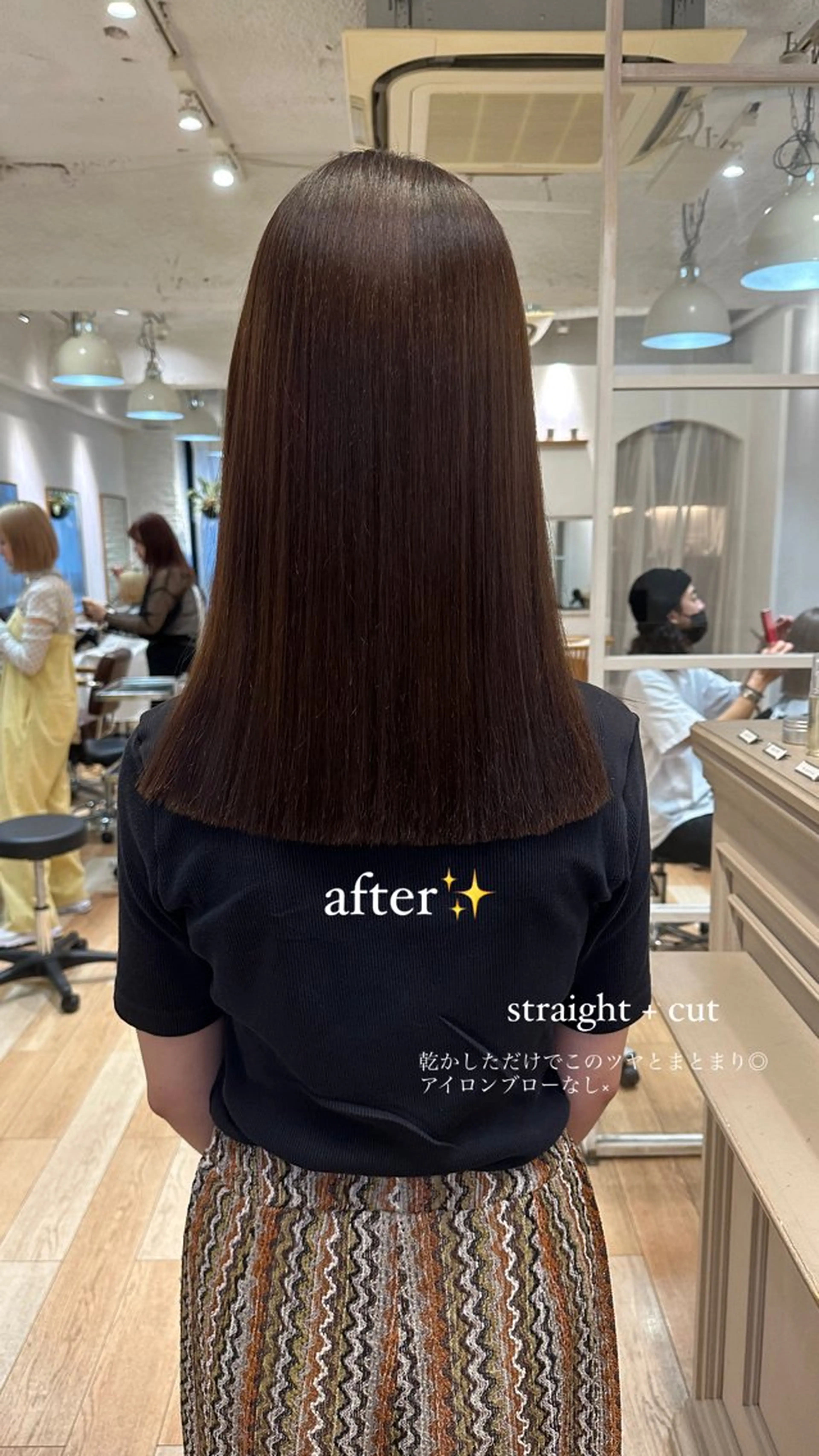 セミロング カラー 縮毛矯正 カット ヘアカラー 縮毛矯正 トリートメント REINA☁️透明感 カラー/ぷつっと♡のヘアスタイル