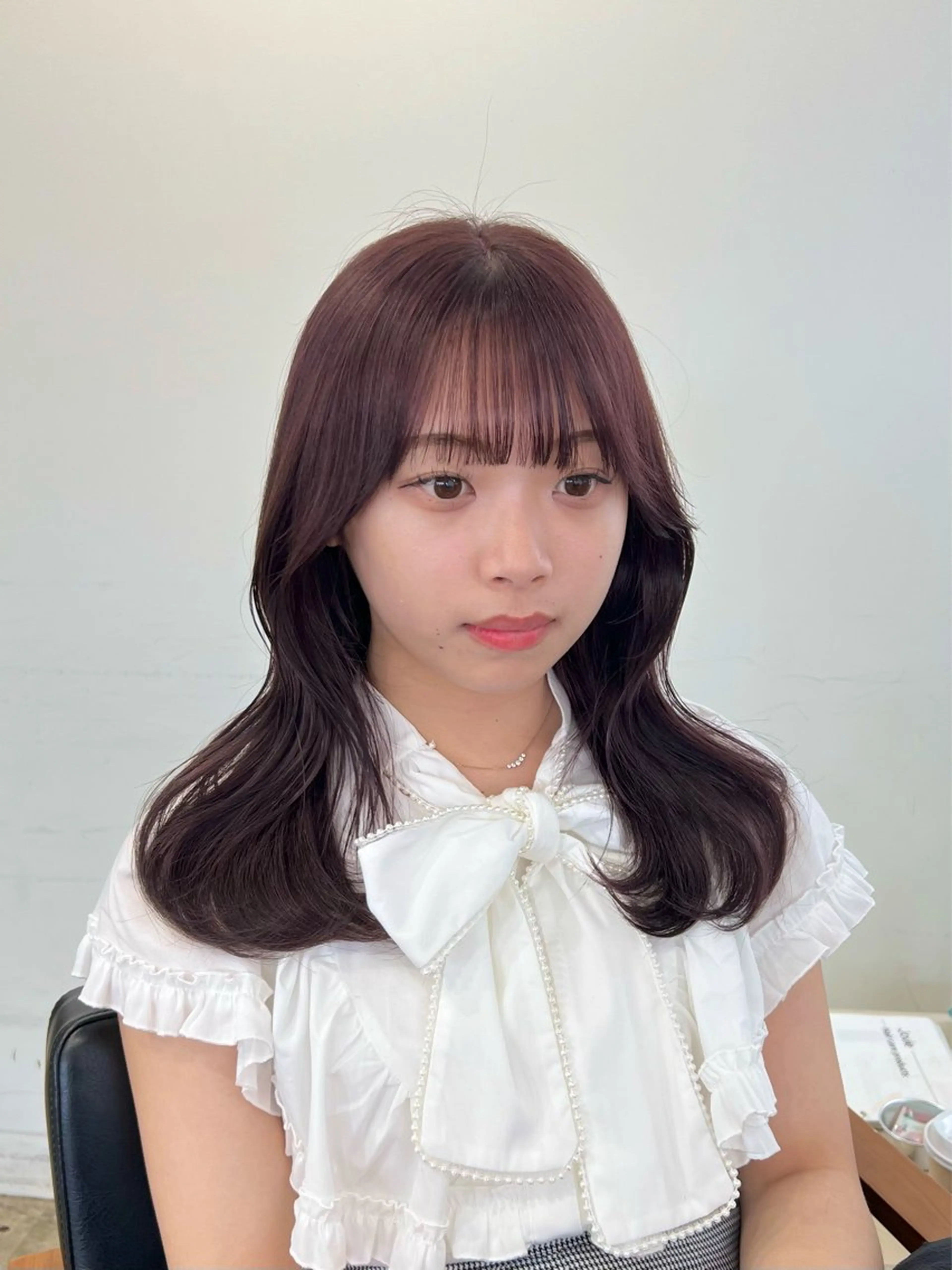 ミディアム カラー ベージュカラー ラベンダーカラー ラベンダーベージュ カット ヘアカラー 【韓国風くびれヘア】 joule小木曽輝のヘアスタイル