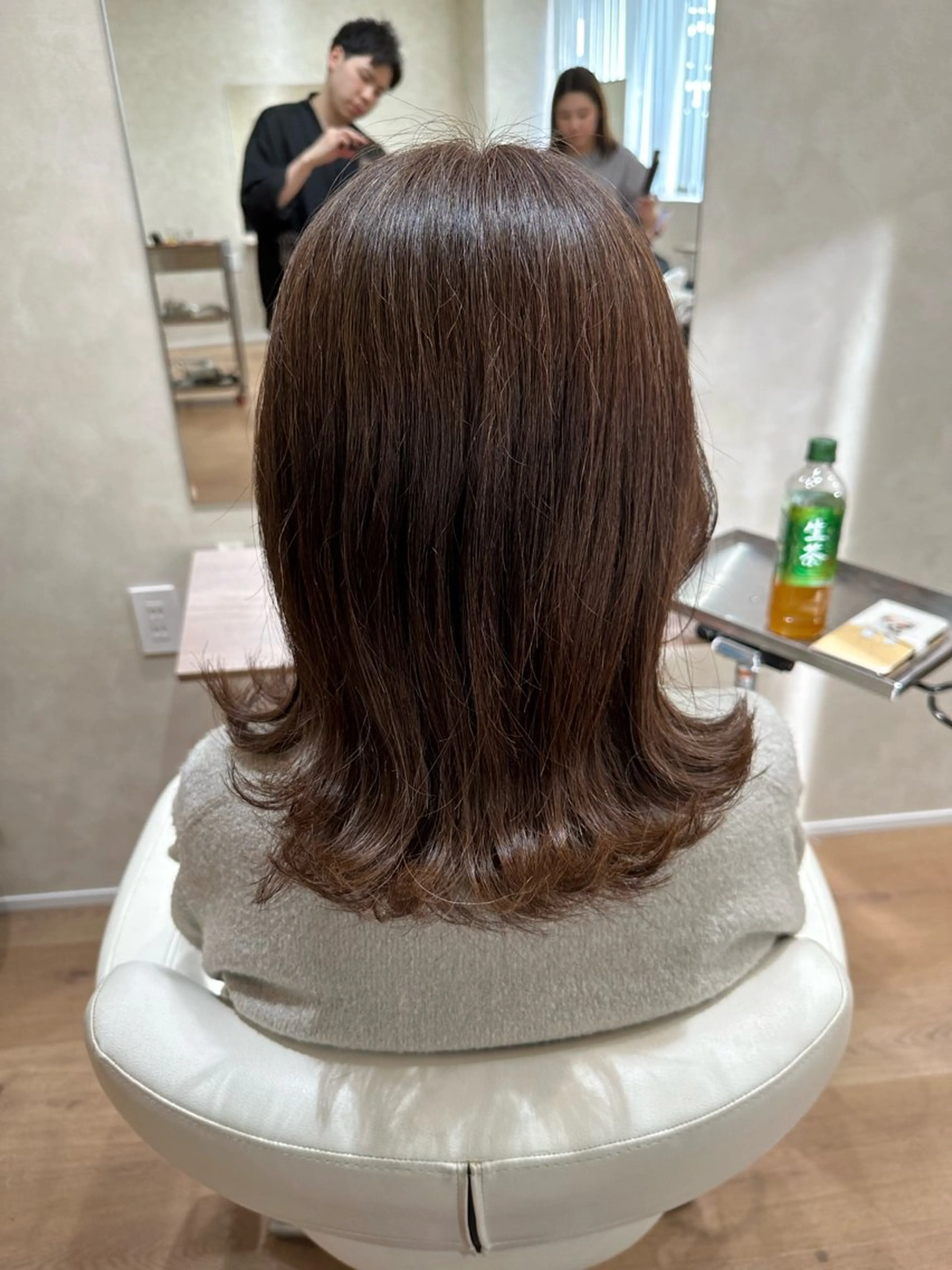 ミディアム くびれヘア カット ヘアカラー 雰囲気似合わせ/永田 汰伊智/艶カラー🫧のヘアスタイル