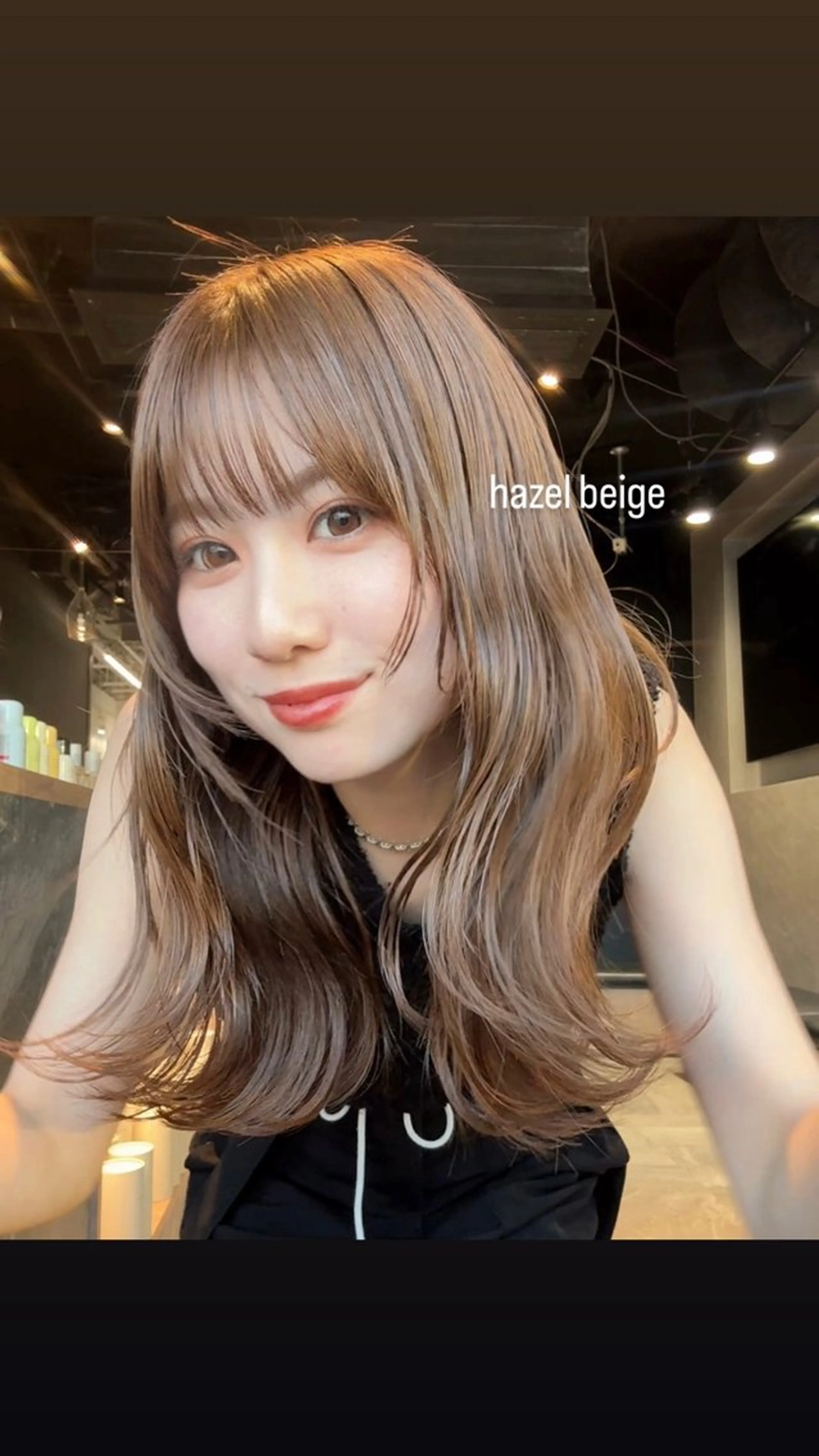 ミディアム カラー ベージュカラー ヘーゼル カット ヘアカラー トリートメント レイヤー/透明感 /艶髪/kanaのヘアスタイル