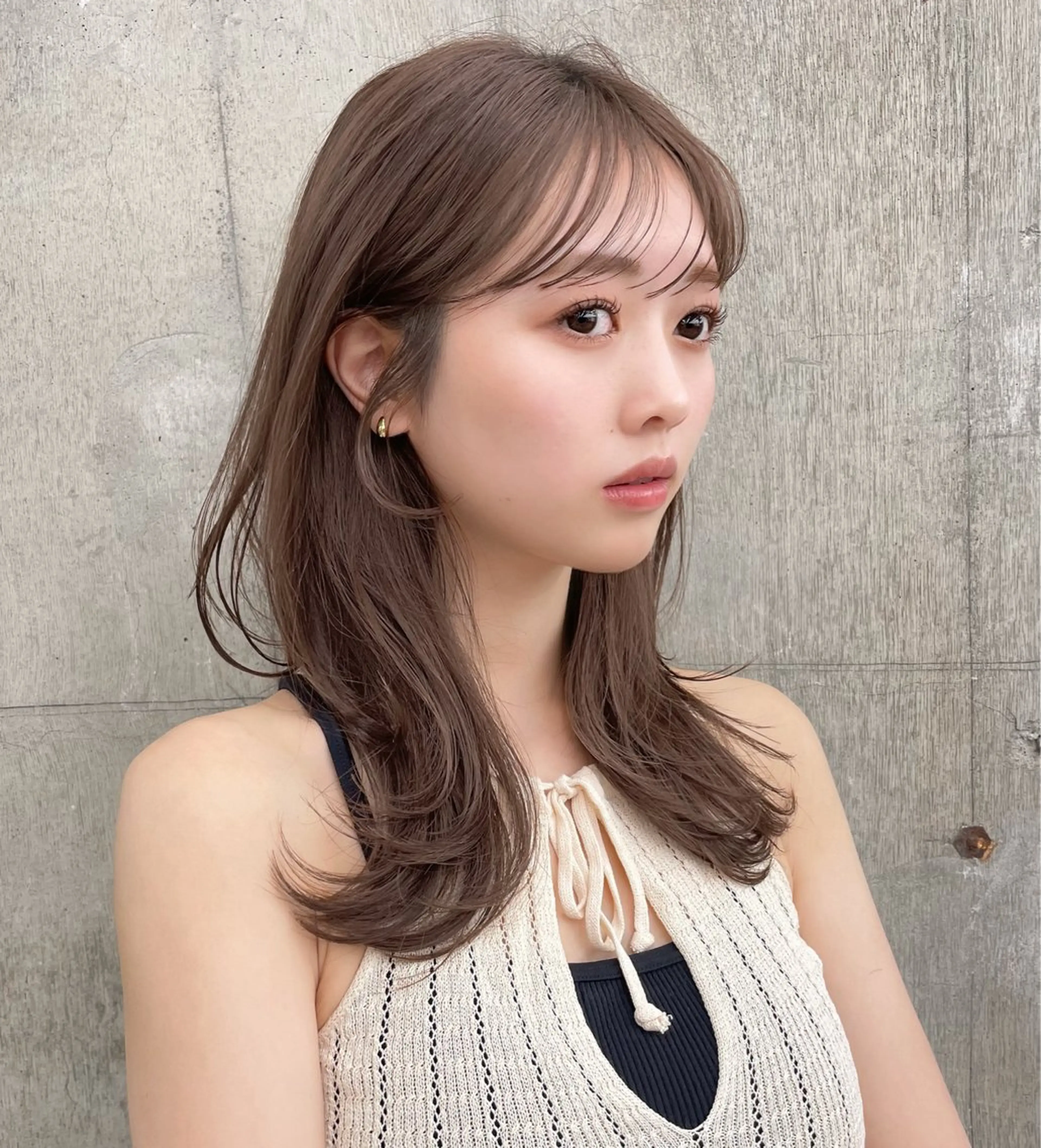 ミディアム カラー ヘアアレンジ カット トリートメント ヘッドスパ ヘアセット 【柔らか透明感✨/ 似合せ前髪】大石葉月のヘアスタイル