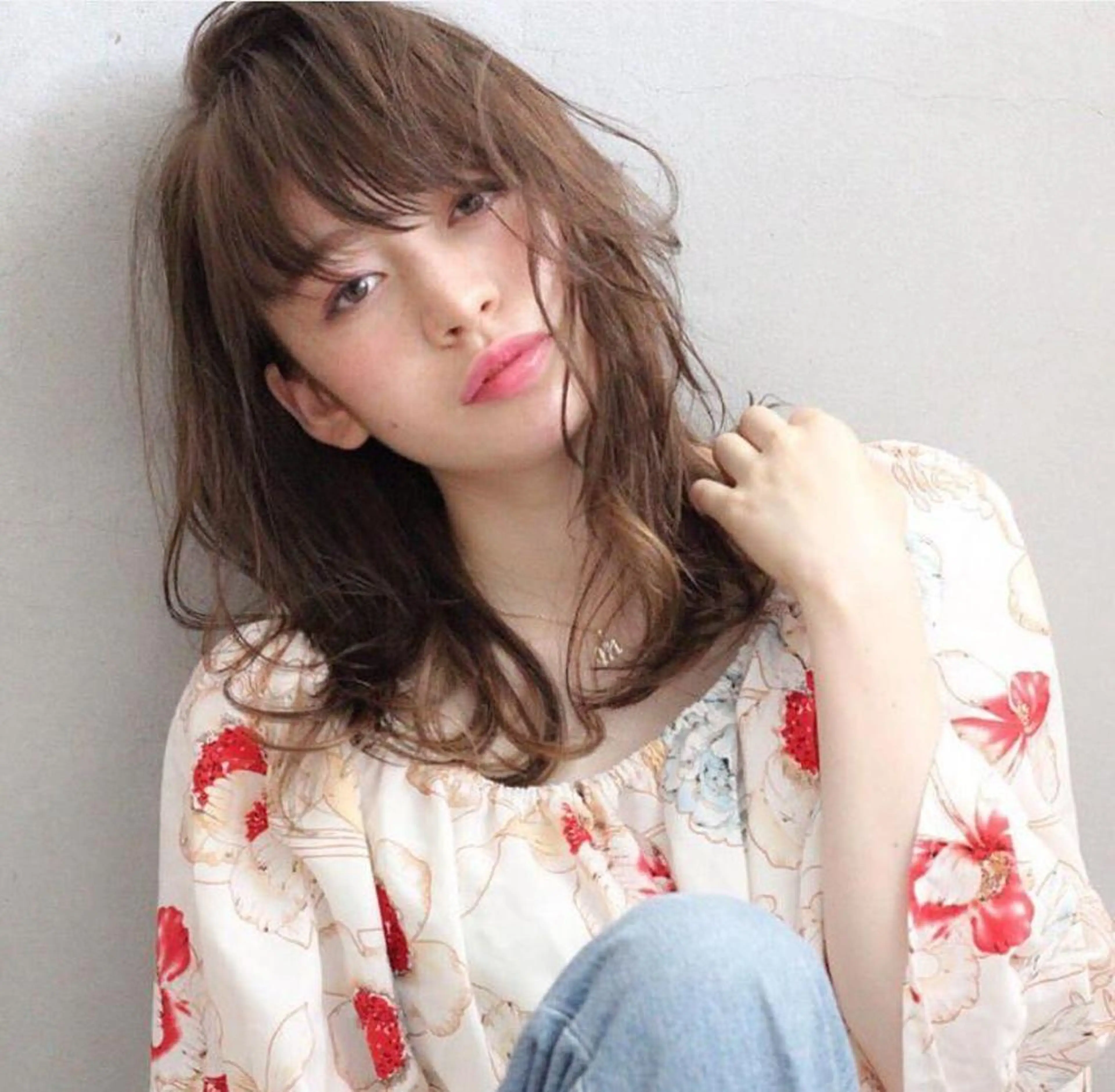 ミディアム カラー パーマ 【公式】amble luxe池袋東口💛のヘアスタイル