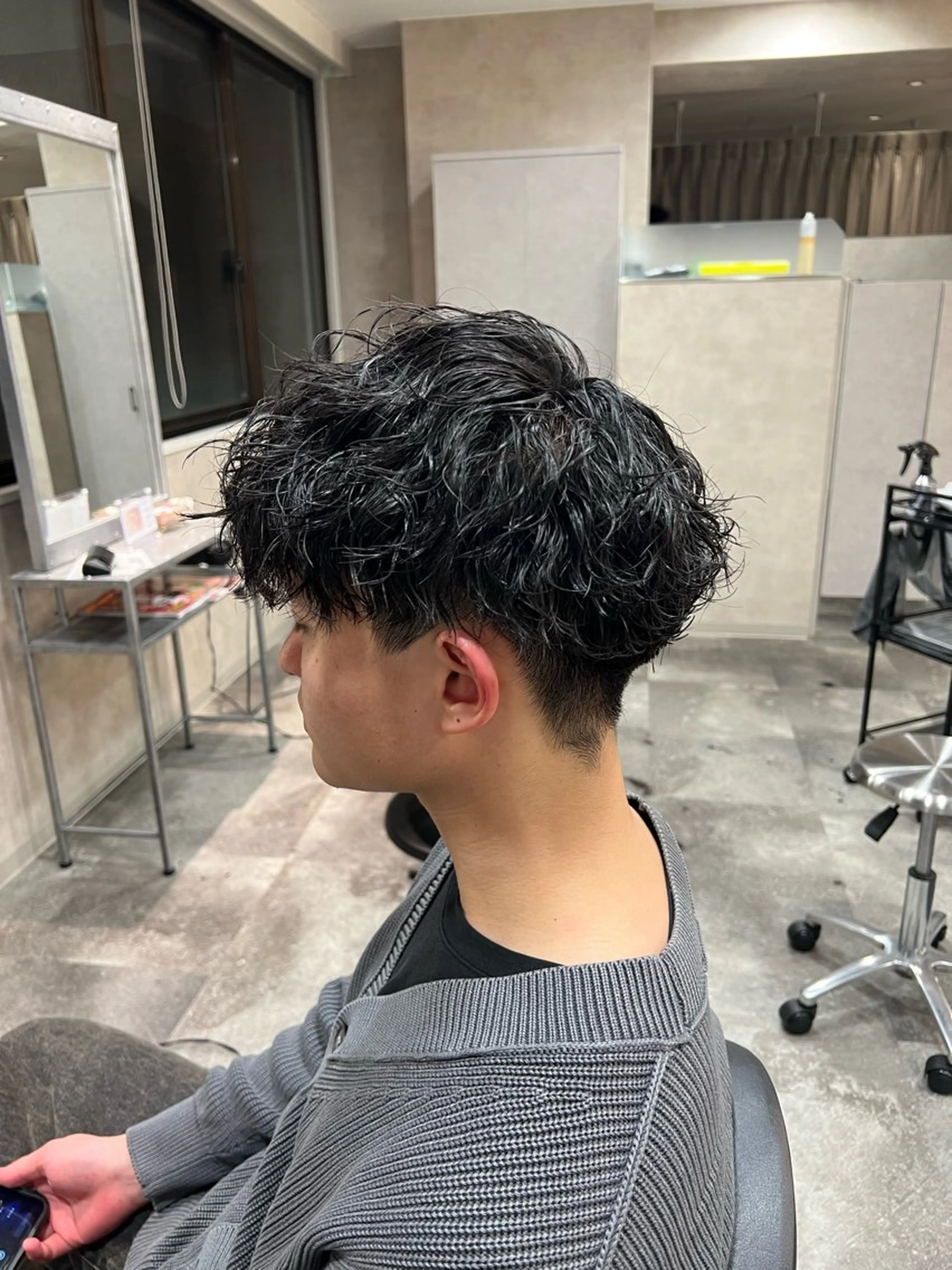ショート パーマ ヘアアレンジ メンズ 波巻きパーマ メンズ特化/カラー/ パーマ/ケイシンのヘアスタイル