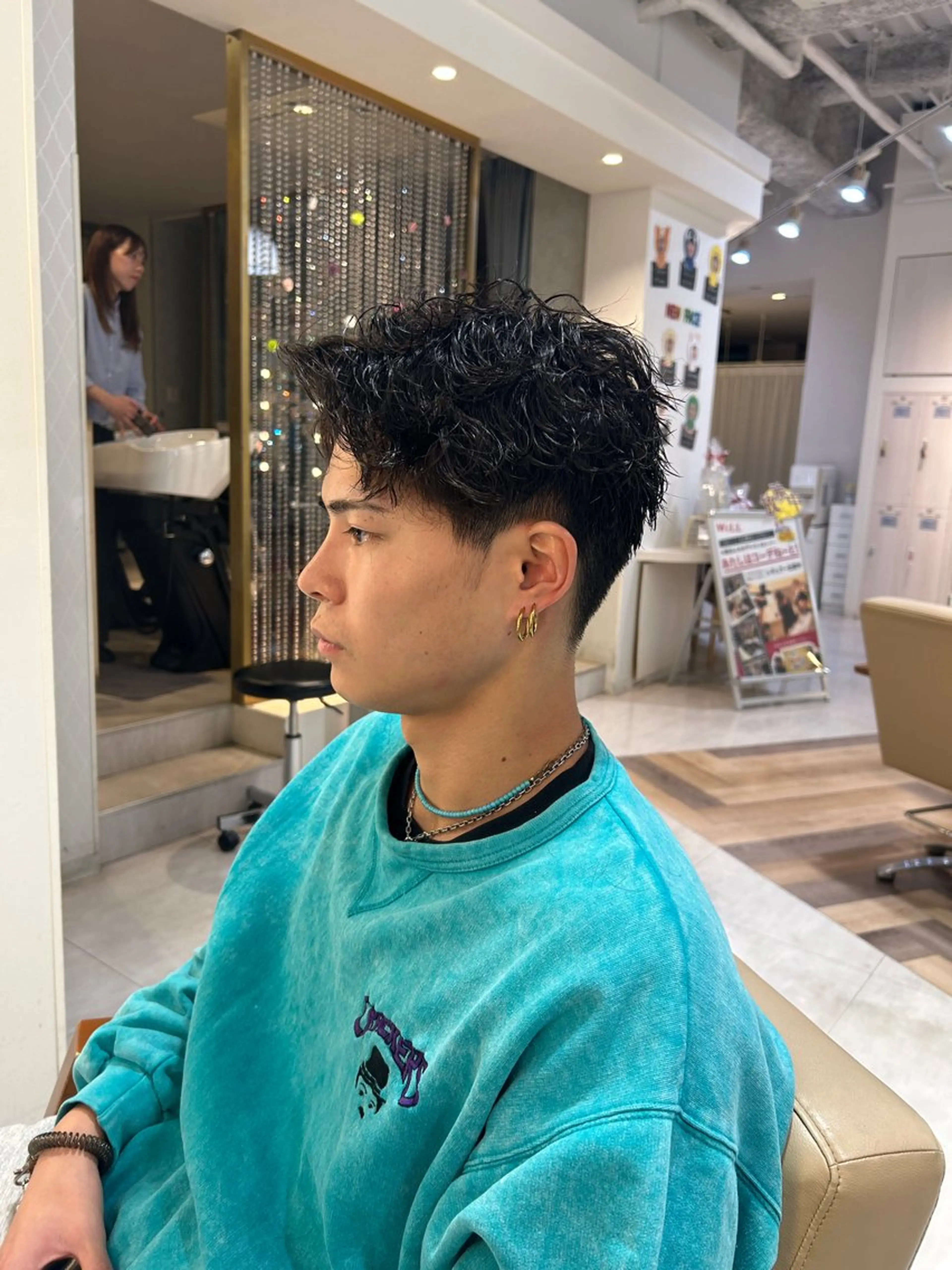 パーマ メンズ パーマ ヘアーメイクウィル野田阪神店所属・Yuu/レイヤー/ ハイライト/髪質改善のヘアスタイル