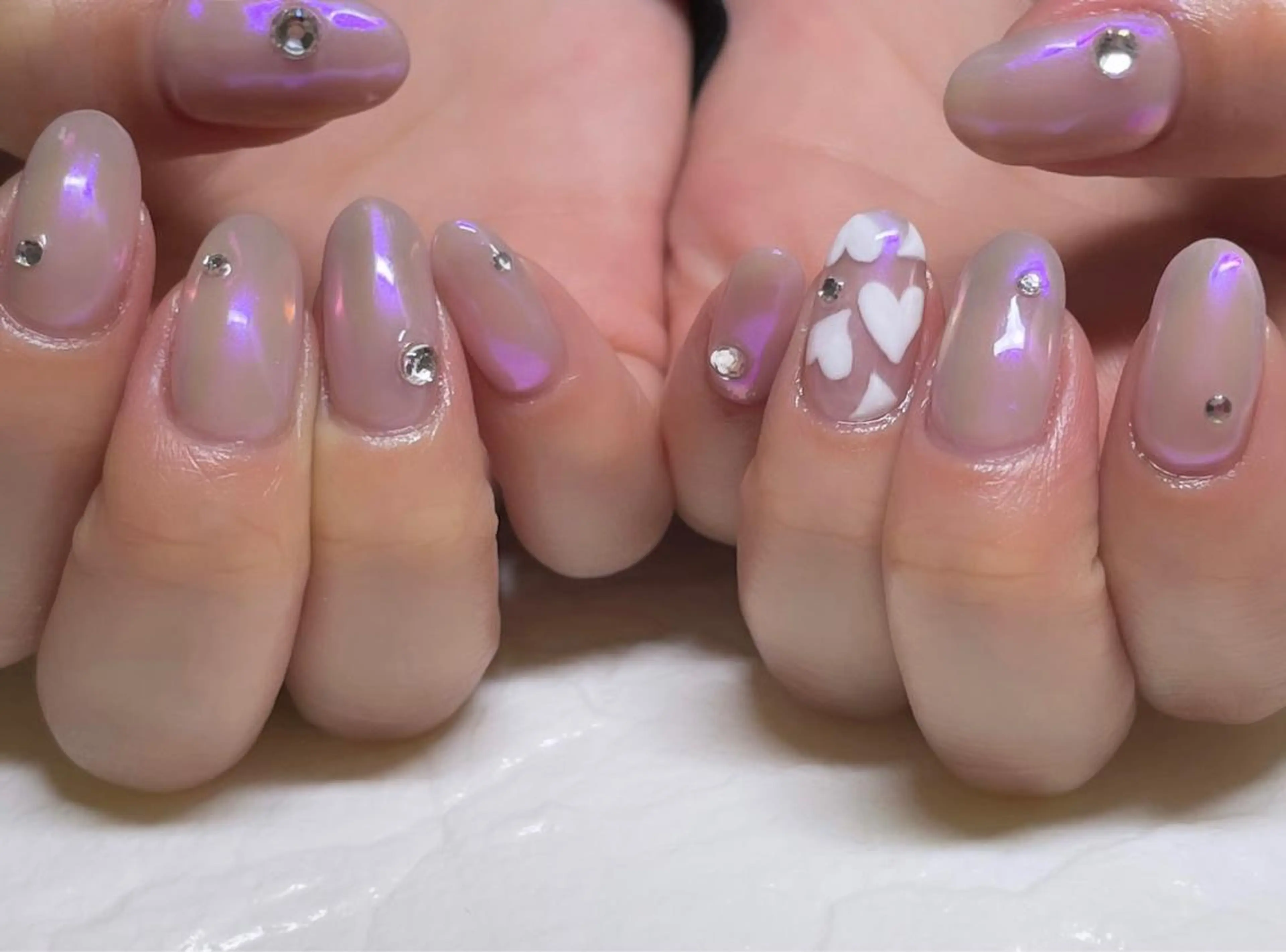 ネイル ハート ストーンネイル Ruxx nailのネイルデザイン