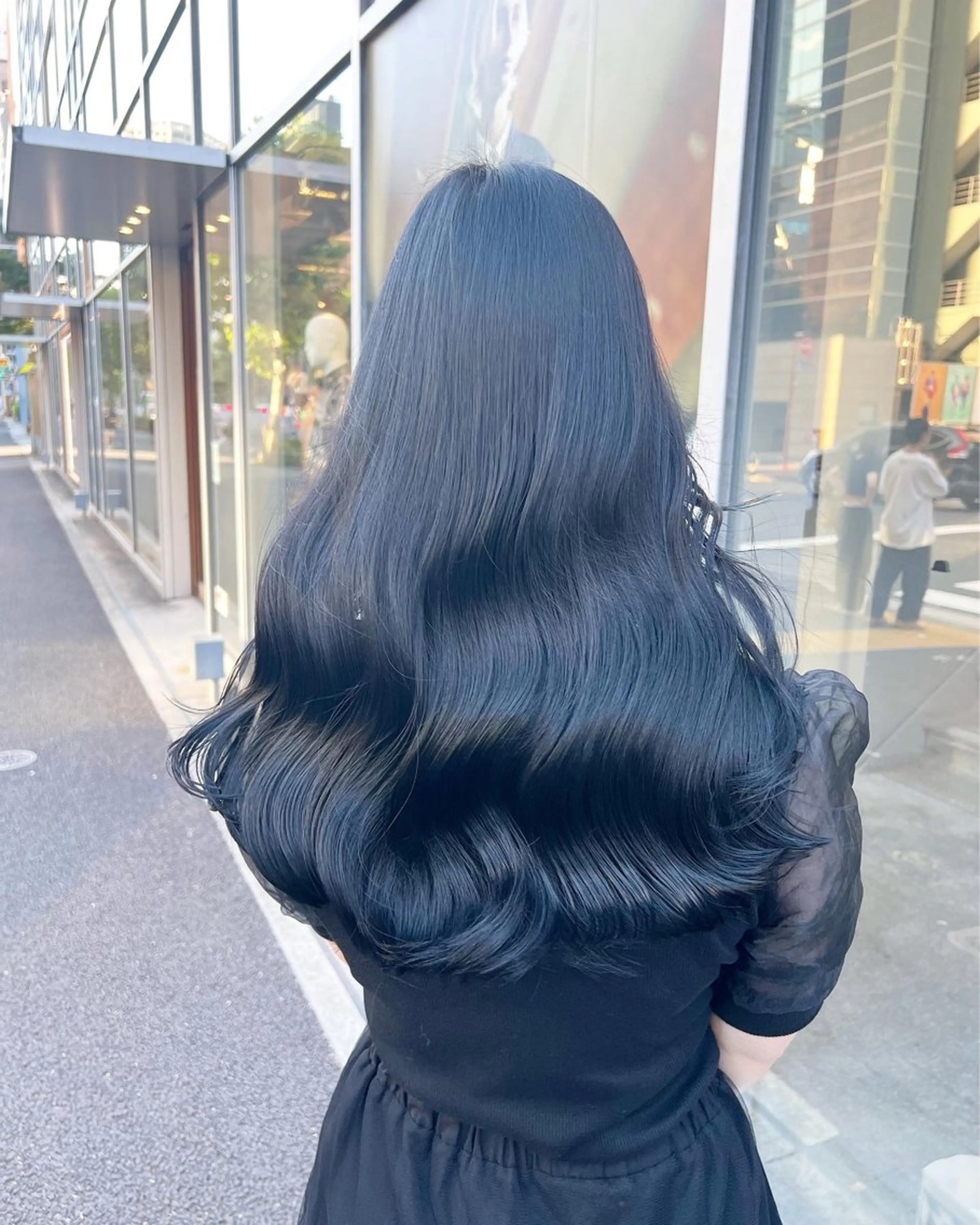ロング カラー ヘアカラー トリートメント ヘッドスパ ヘアセット 🇨🇳中韓レイヤー 暗髪カラー🇰🇷のヘアスタイル