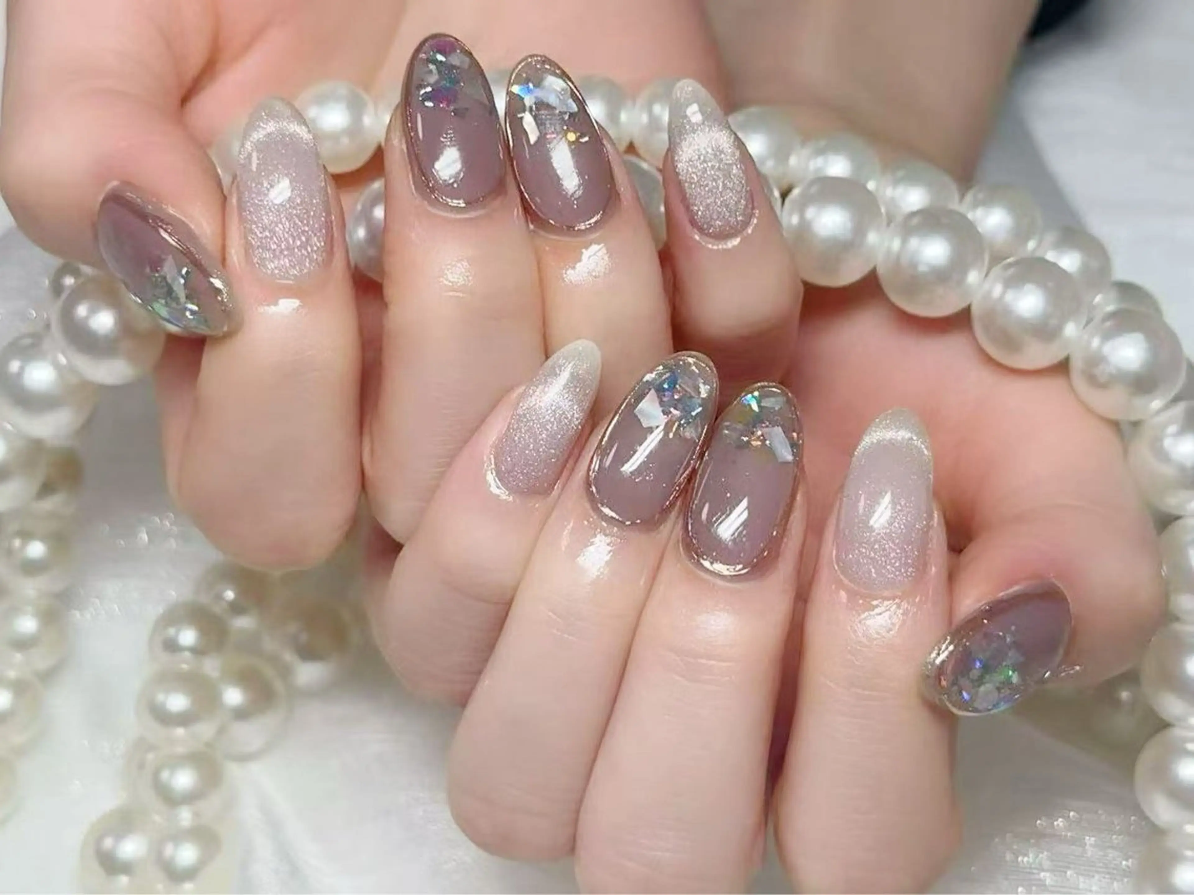 ネイル クリアネイル 成人式 フラッシュネイル フットネイル フレンチネイル 💫KASUMI 💅のネイルデザイン