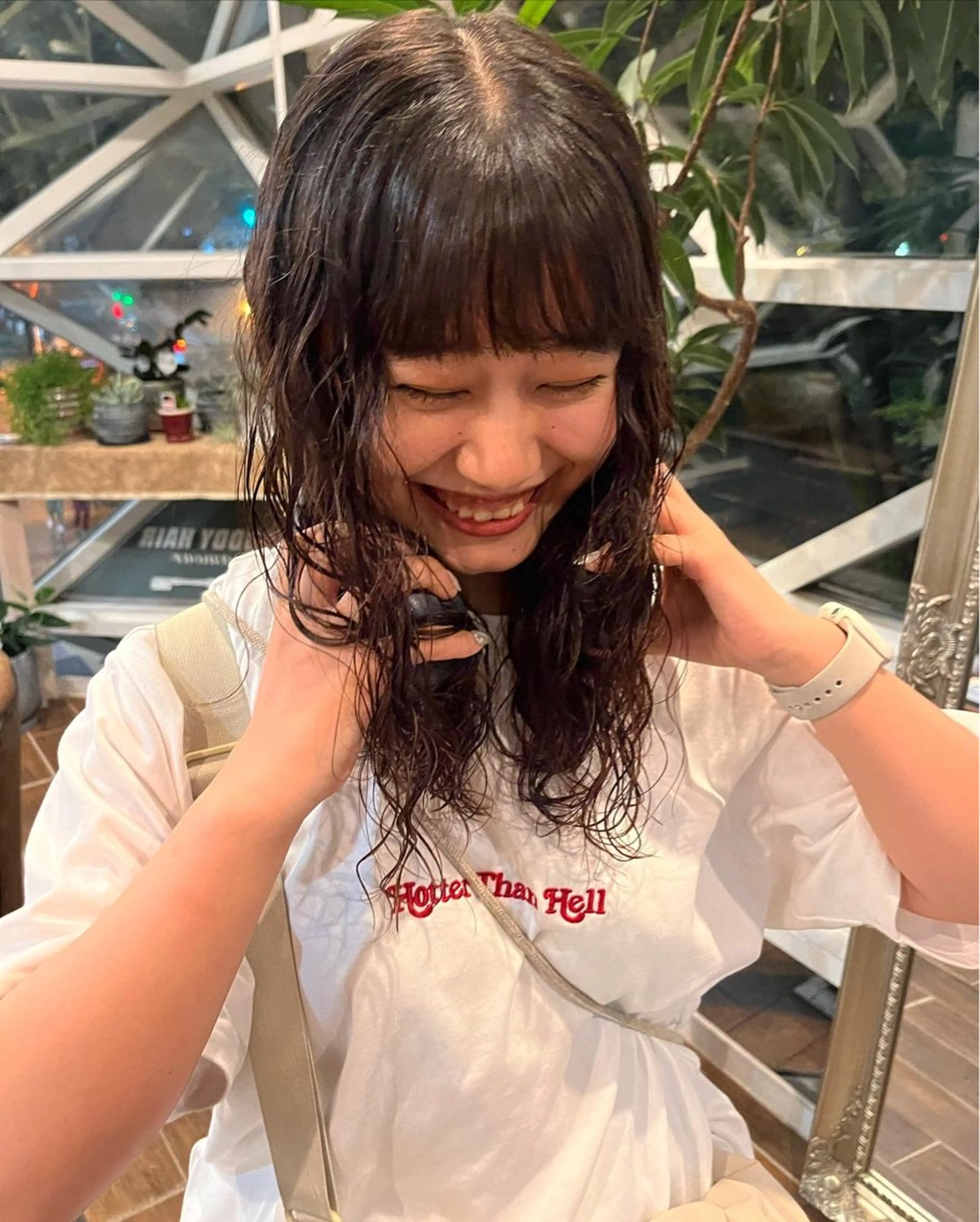 セミロング パーマ セミロングパーマ 松野 心音のヘアスタイル