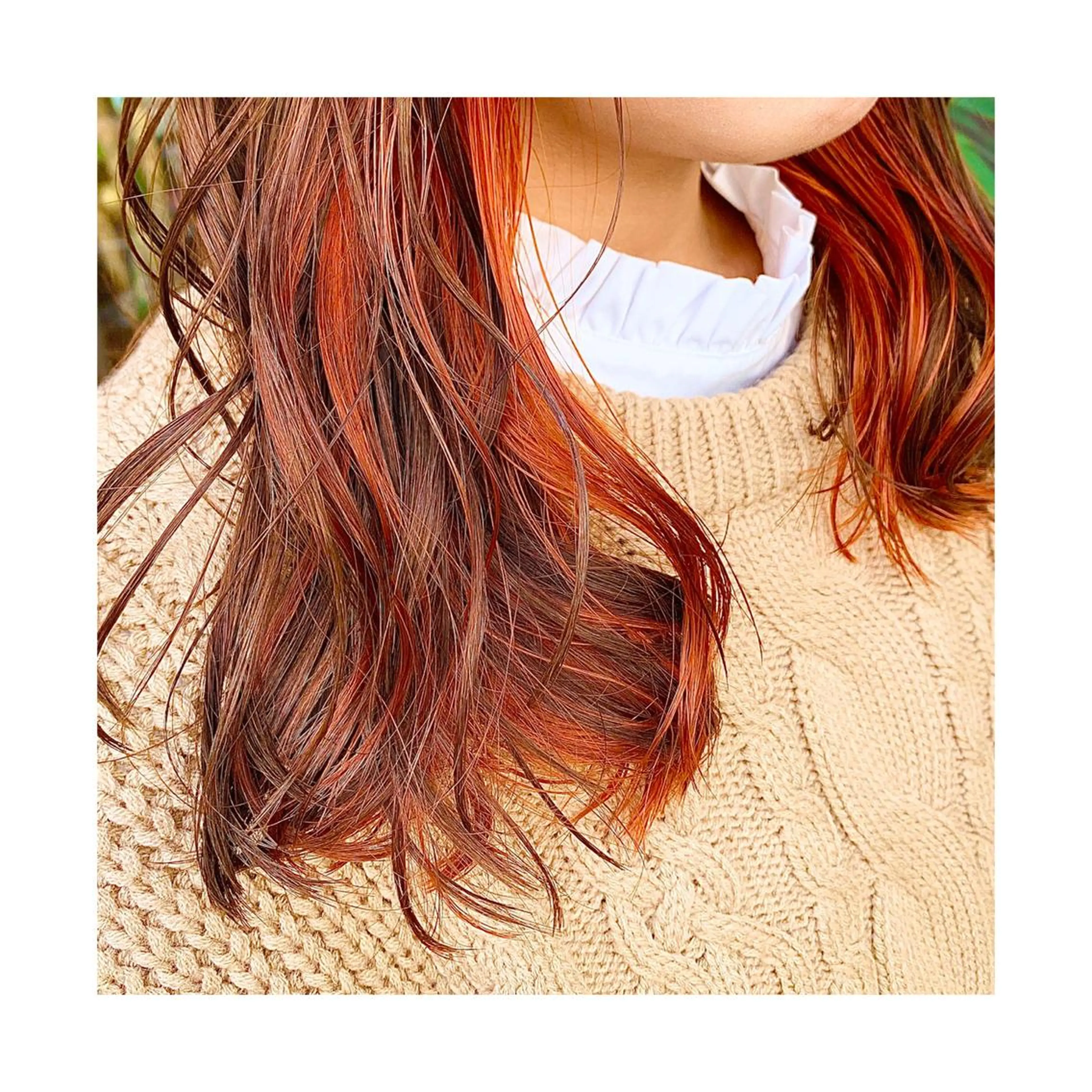 セミロング カラー オレンジ 竹内 康浩のヘアスタイル