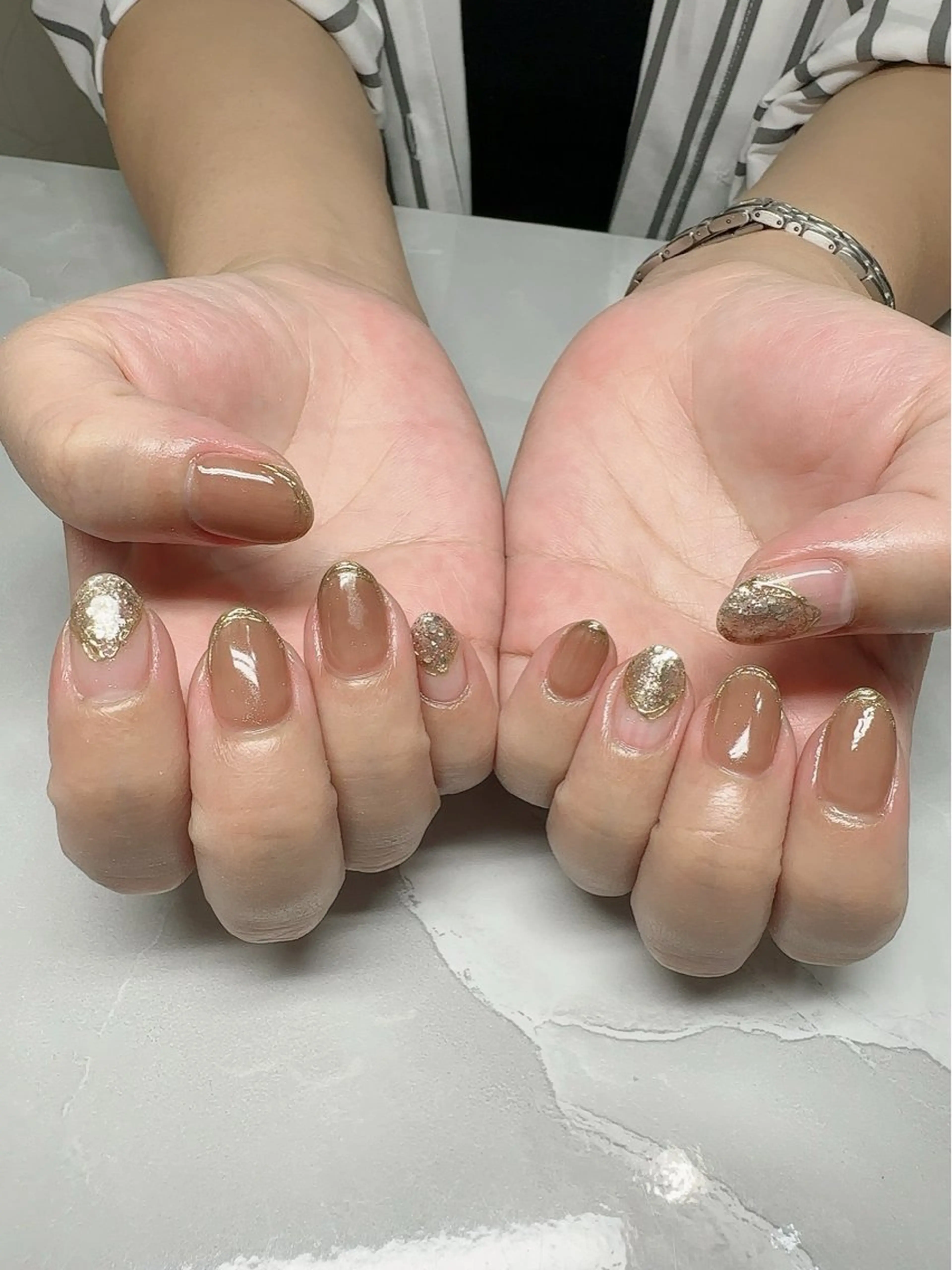 ネイル ミラーネイル 持ち込み nyasu nailのネイルデザイン