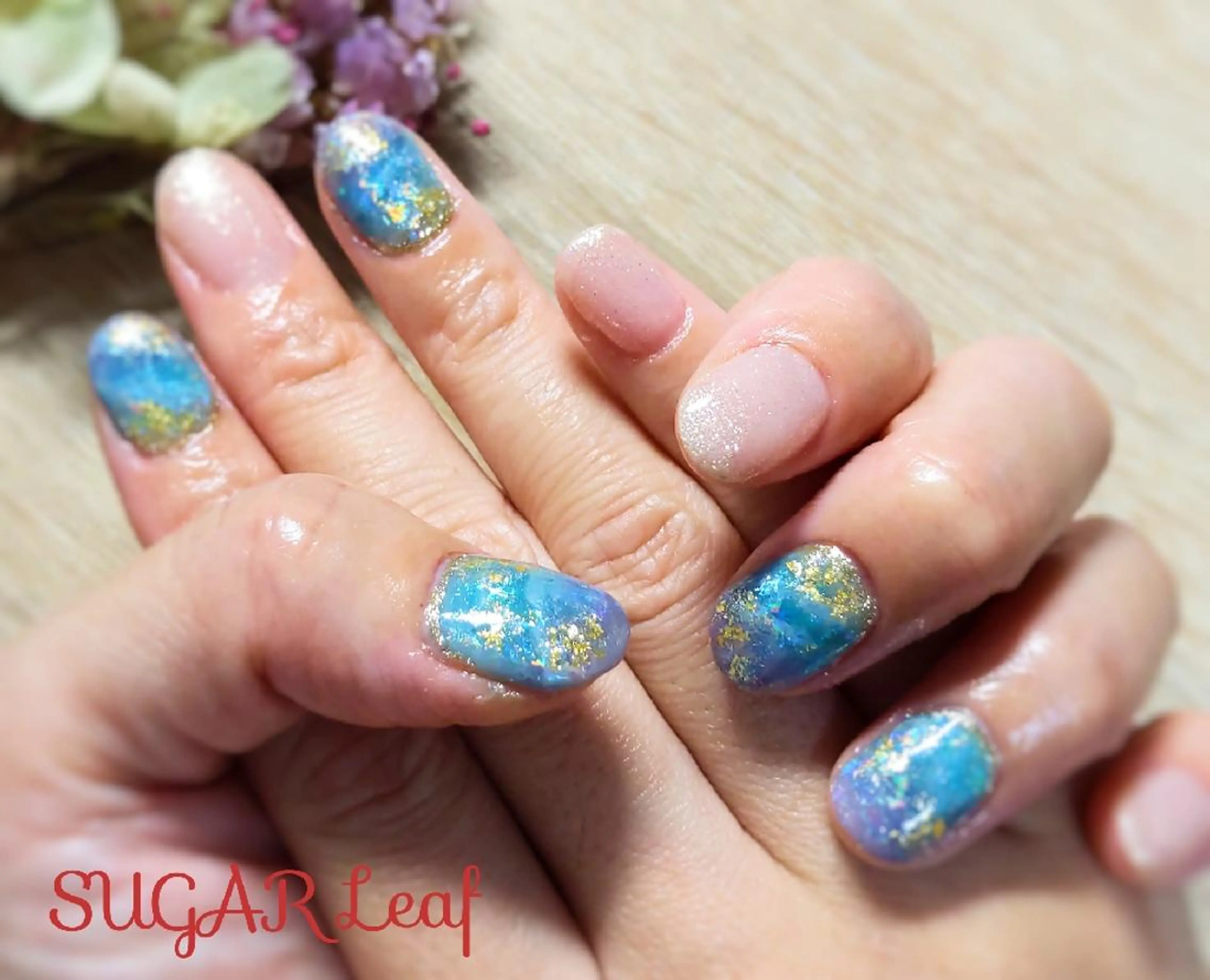 ネイル アートネイル ニュアンスネイル ハンドネイル SUGAR Leafのネイルデザイン