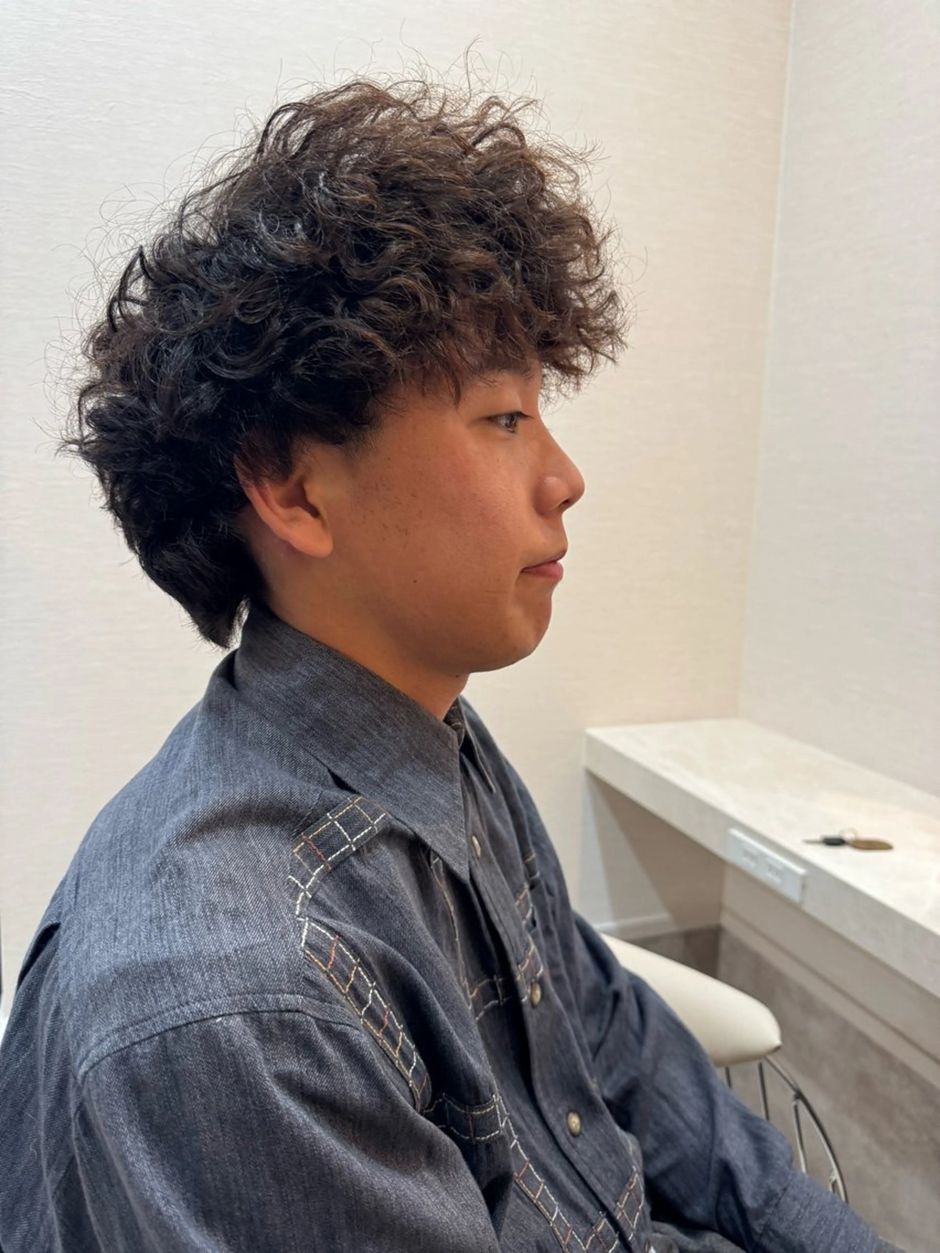 ショート パーマ メンズ メンズパーマ カット パーマ 伴藤 寿男のヘアスタイル