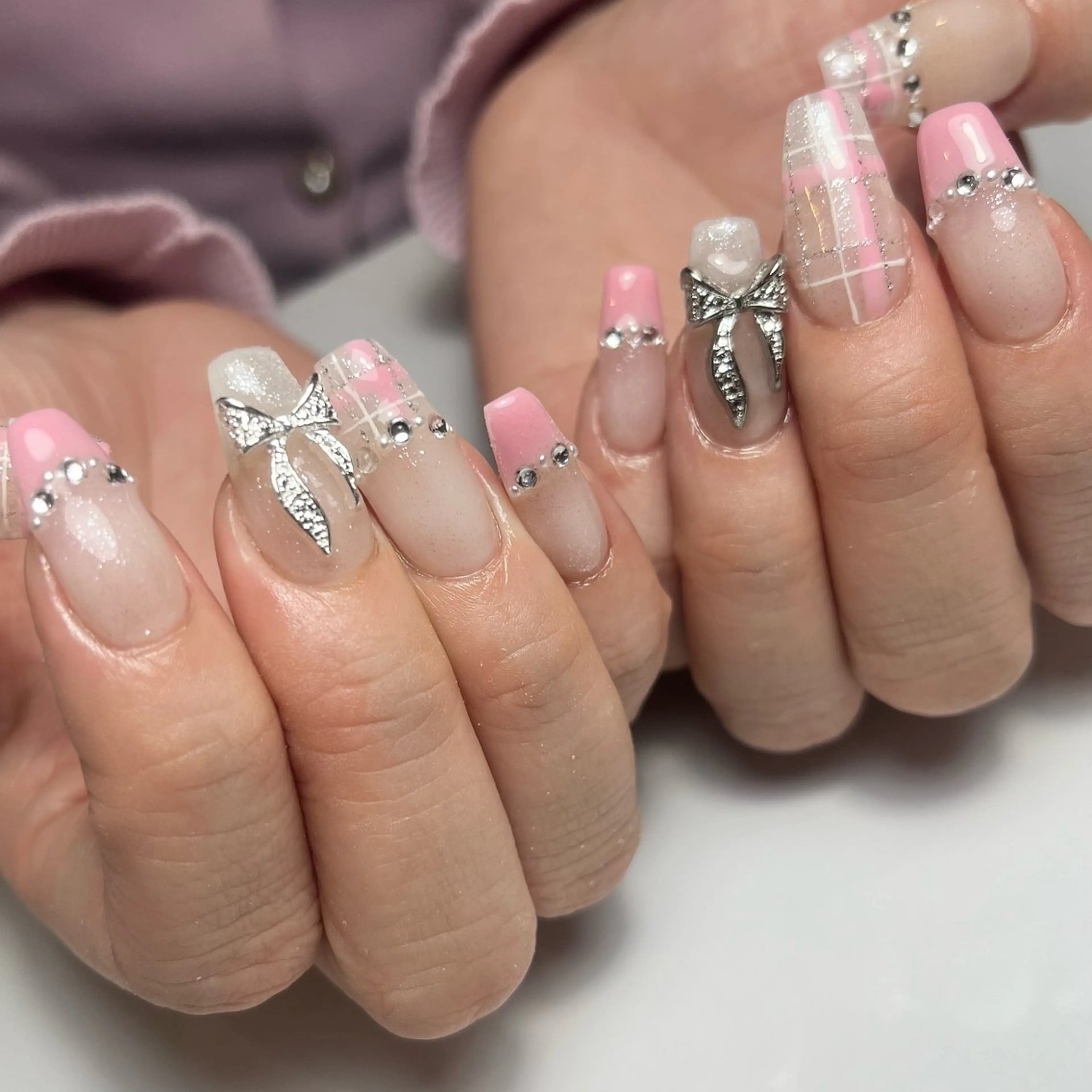 ネイル 桜ネイル ピンク リボン ballie／小野原 なつみのネイルデザイン