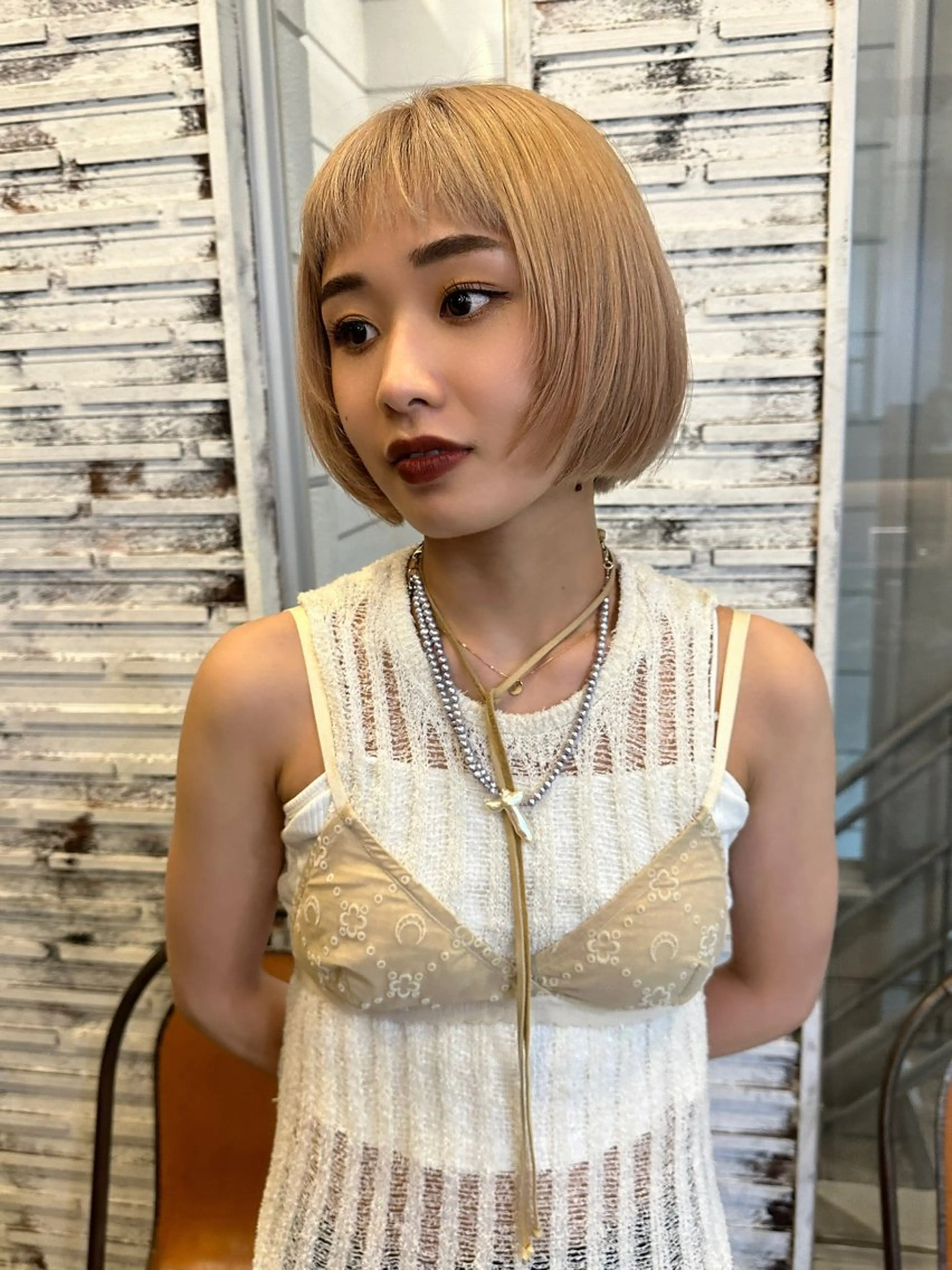 ショート カラー ブロンド ボブ ヘアカラー ✨艶ブリーチカラー✨ 酸性ストレート光太郎のヘアスタイル