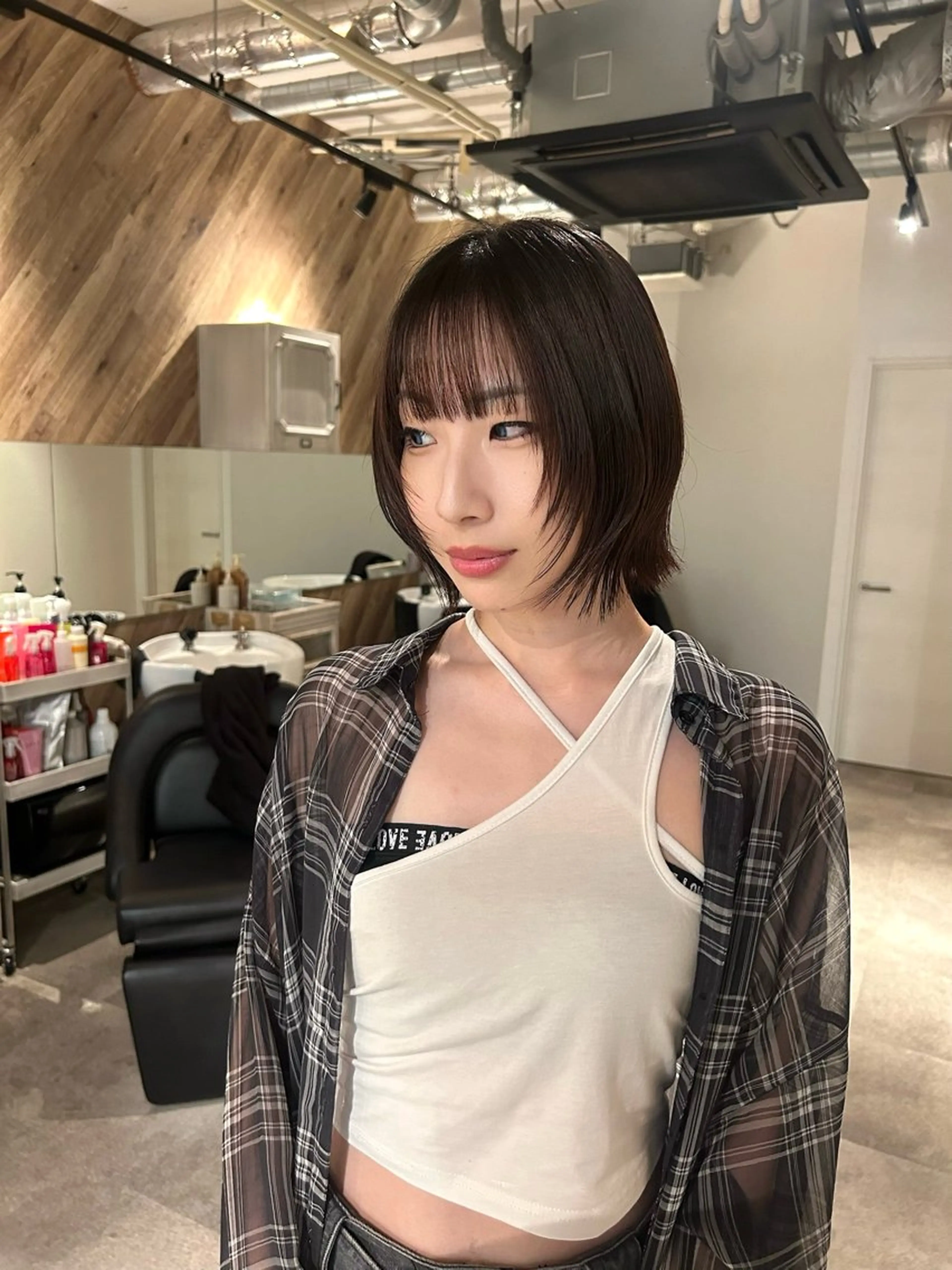 ショート ボブレイヤー ボブ 顔まわりレイヤー 顔周りカット レイヤーカット カット トリートメント 凌矢/カラーモデル /カットモデルのヘアスタイル