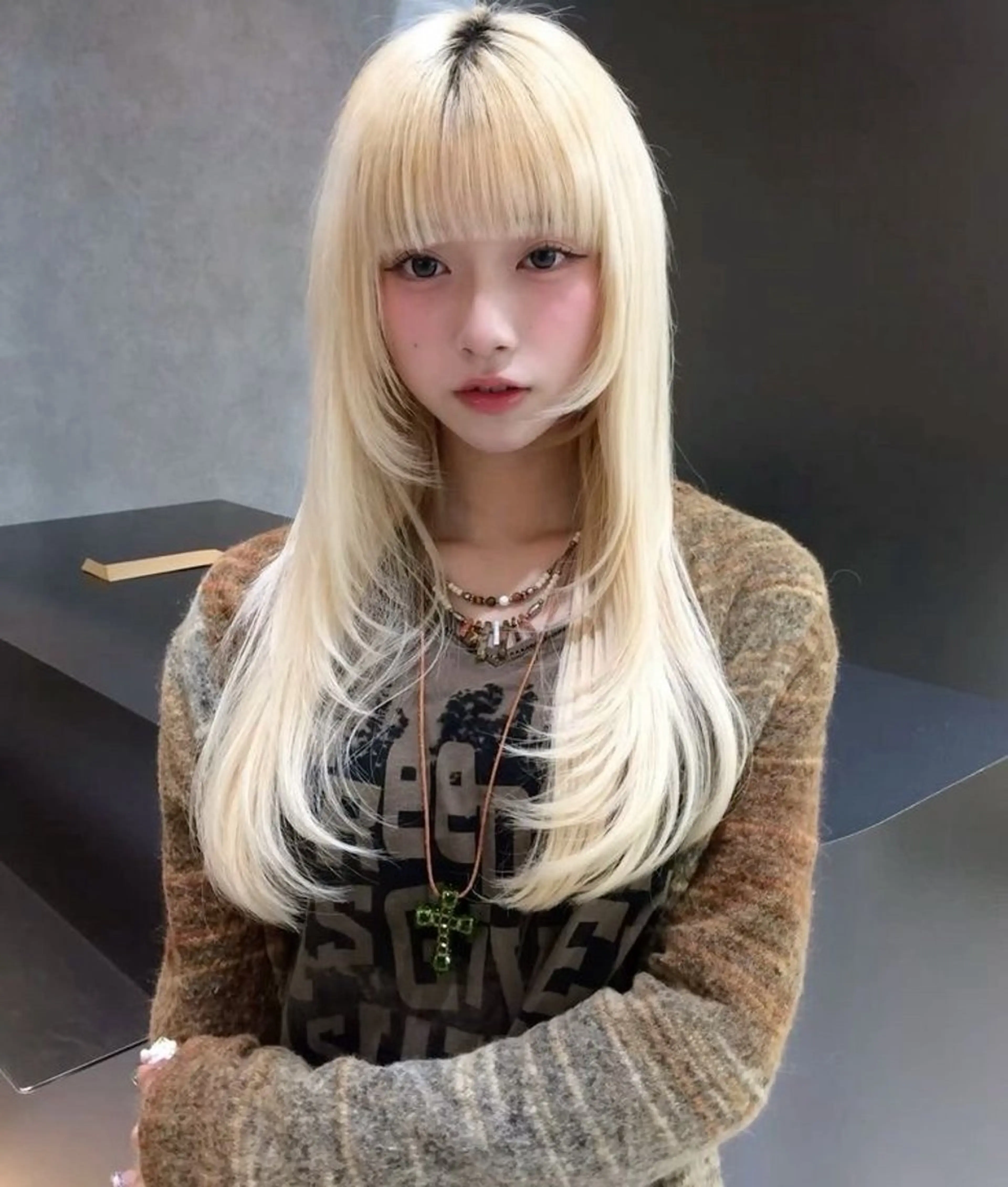 minimo限定🩵2ブリーチでホワイトブロンドに⟡.·顔周りカット、うるつやトリートメント付き✩.*˚の写真
