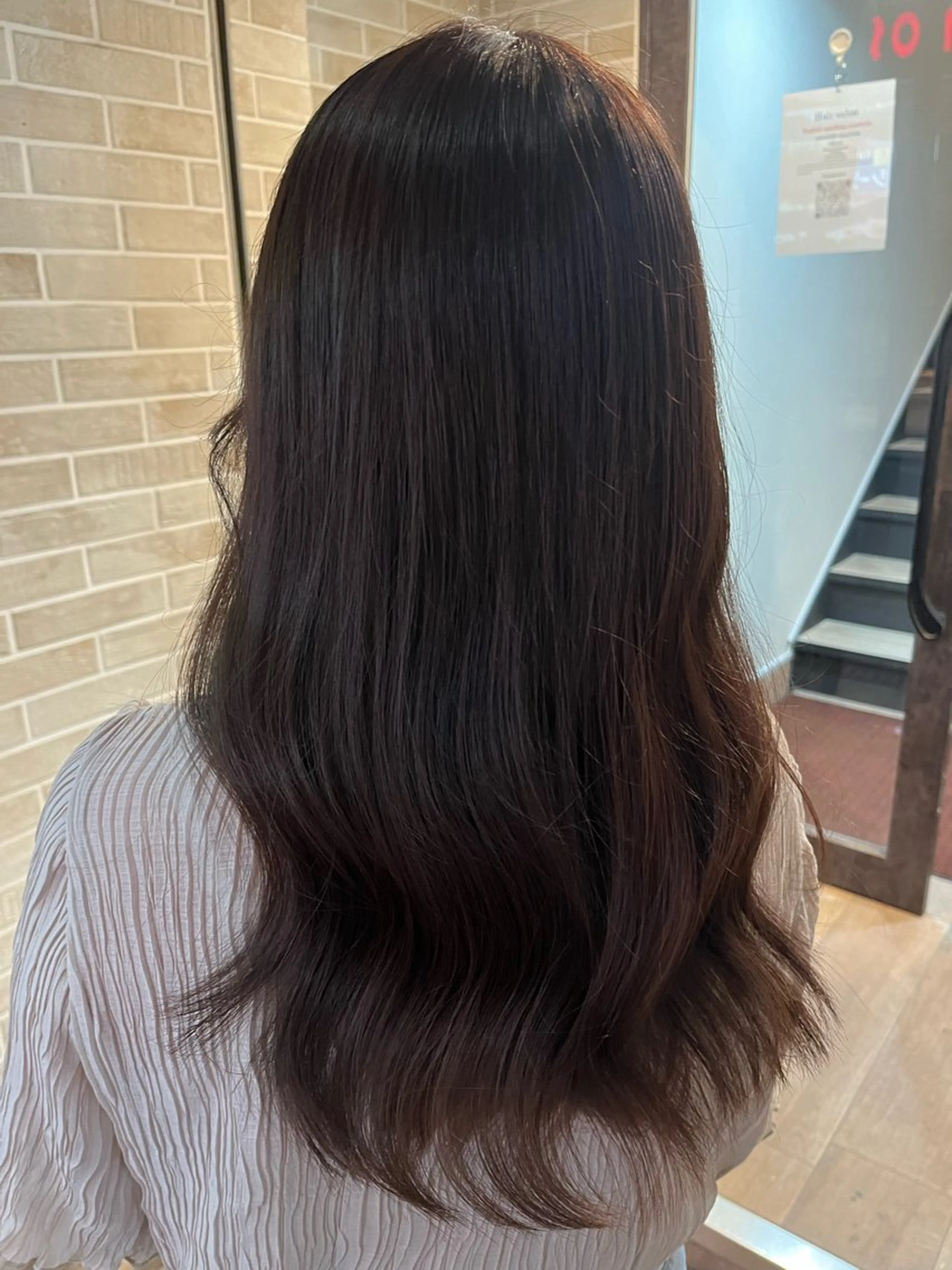 セミロング カラー ブラウンカラー パープルカラー パープルブラウン ハイトーン/心斎橋 🌙イツキのヘアスタイル