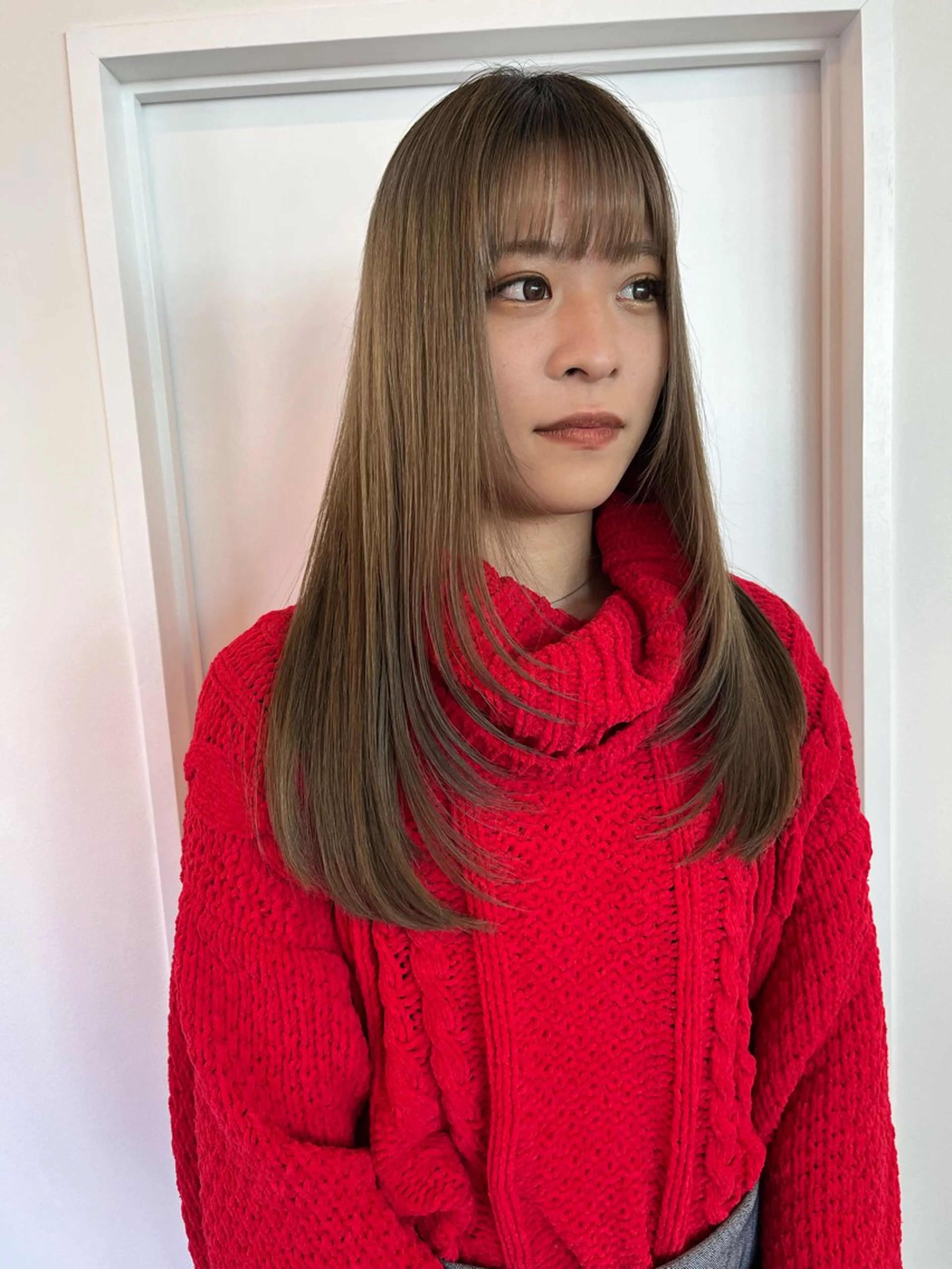 ロング 顔周りカット レイヤーカット カット parc hair 🛝【honoka】のヘアスタイル