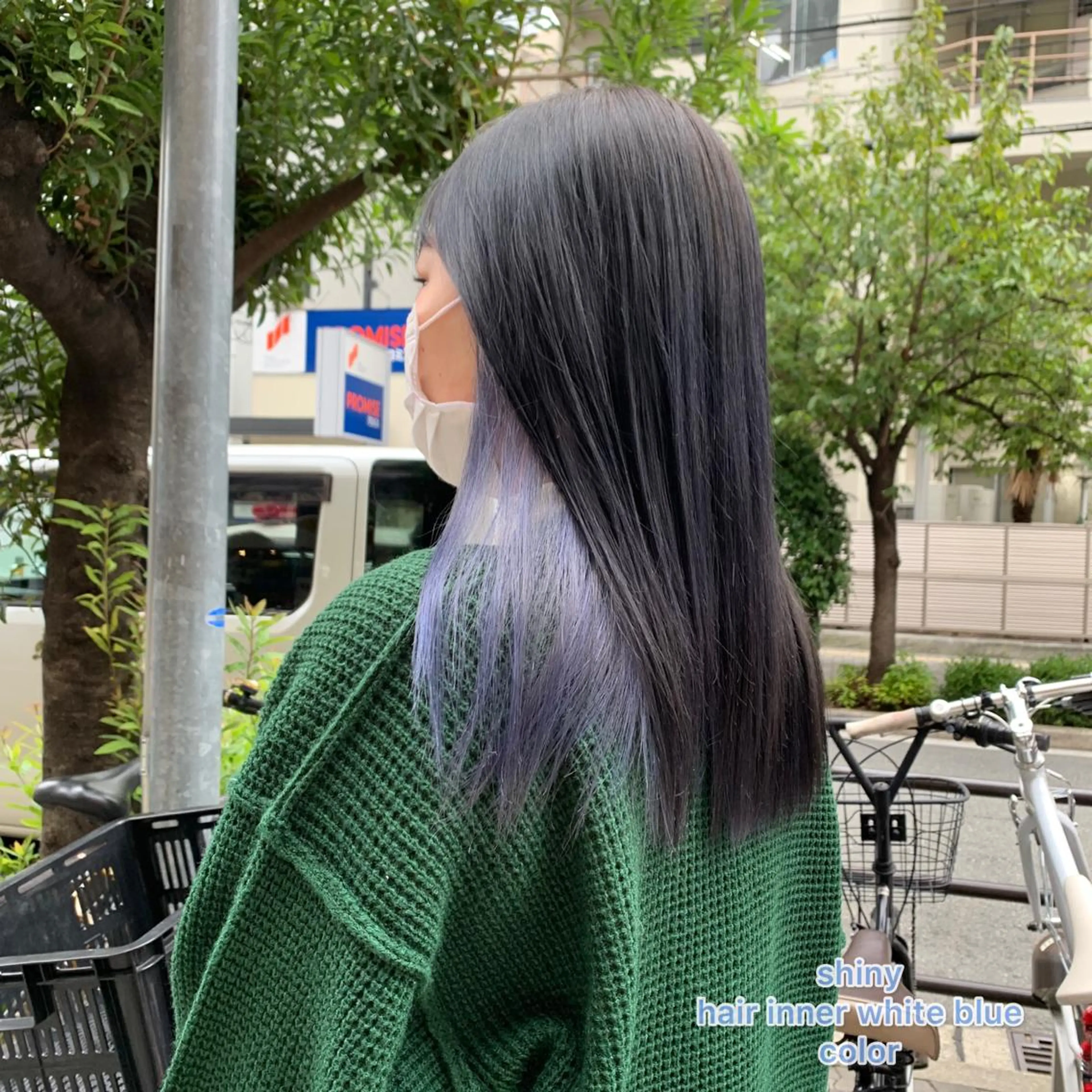 セミロング カラー ブルーカラー カット ヘアカラー トリートメント 上田 紗也のヘアスタイル