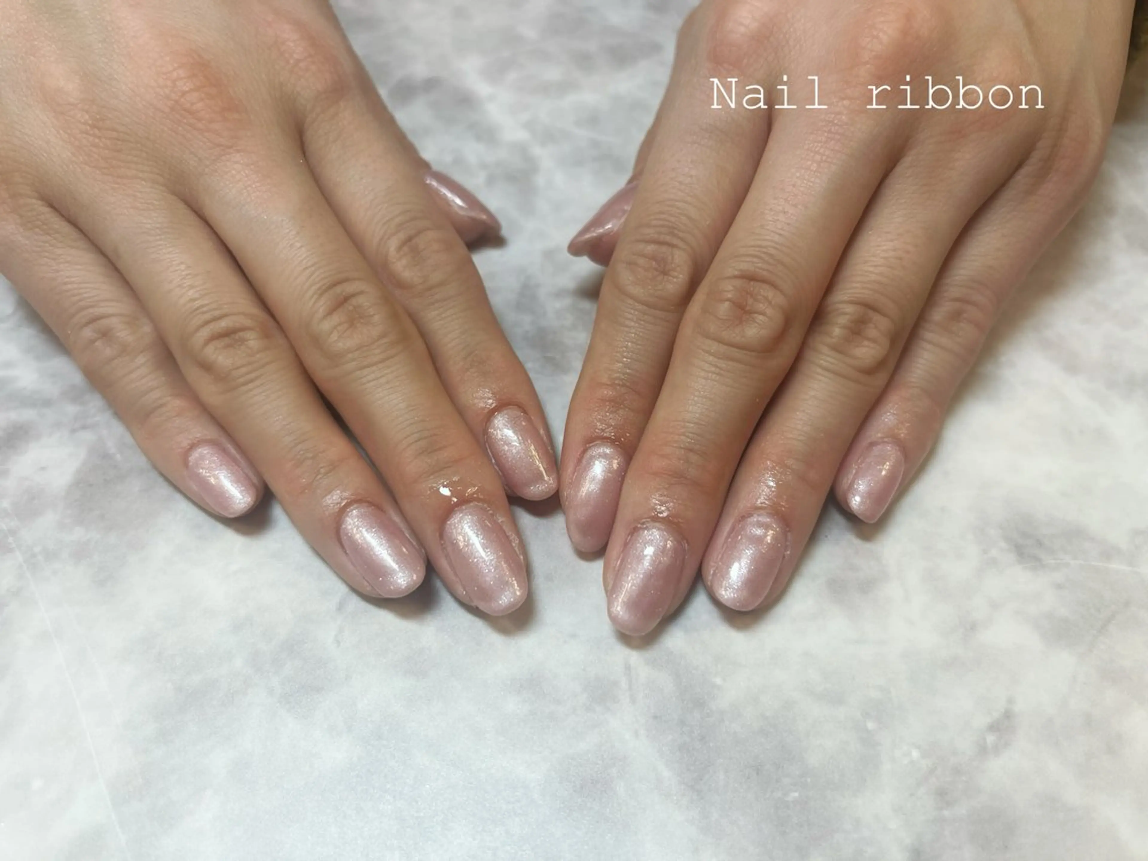ネイル ワンカラーネイル ネイルリボン 笠井のネイルデザイン