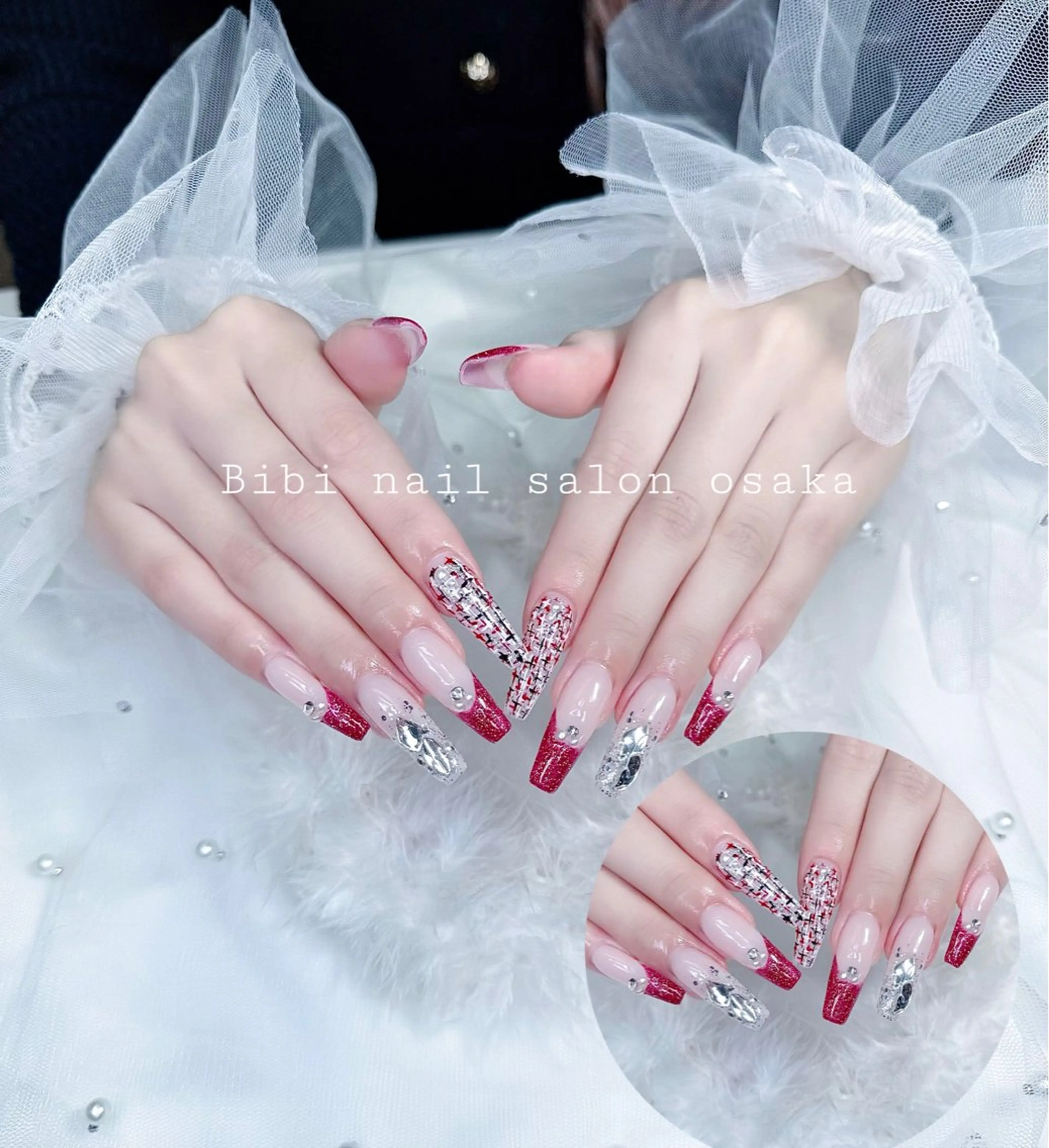 セミロング ハンドネイル Bibi beauty spa Osaka所属・Bibi nail Osakaのネイルデザイン