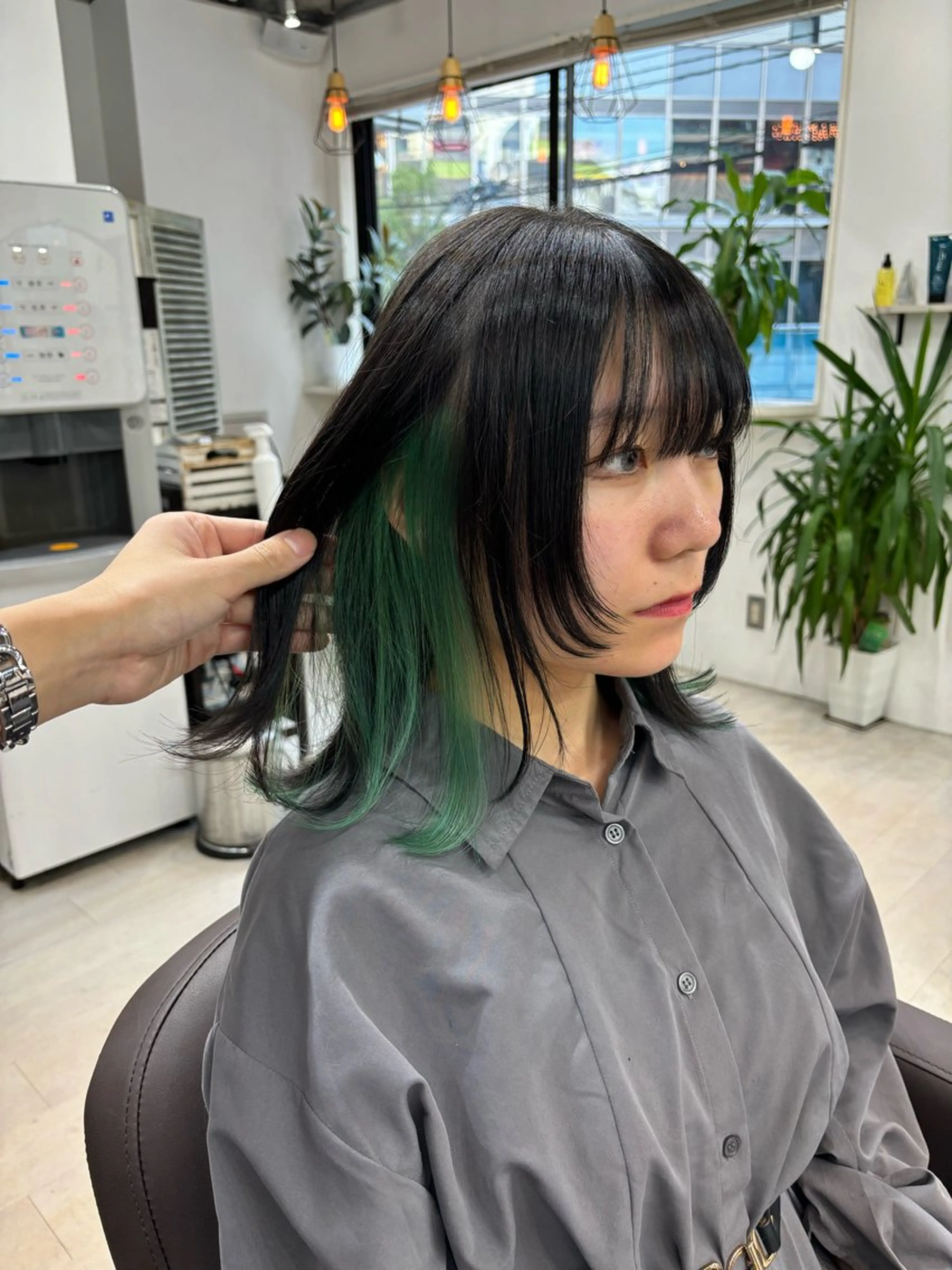 セミロング ヘアカラー トリートメント ヘッドスパ ヘアセット I S所属・🌿透明感カラー‪ 縮毛矯正✨かずきのヘアスタイル