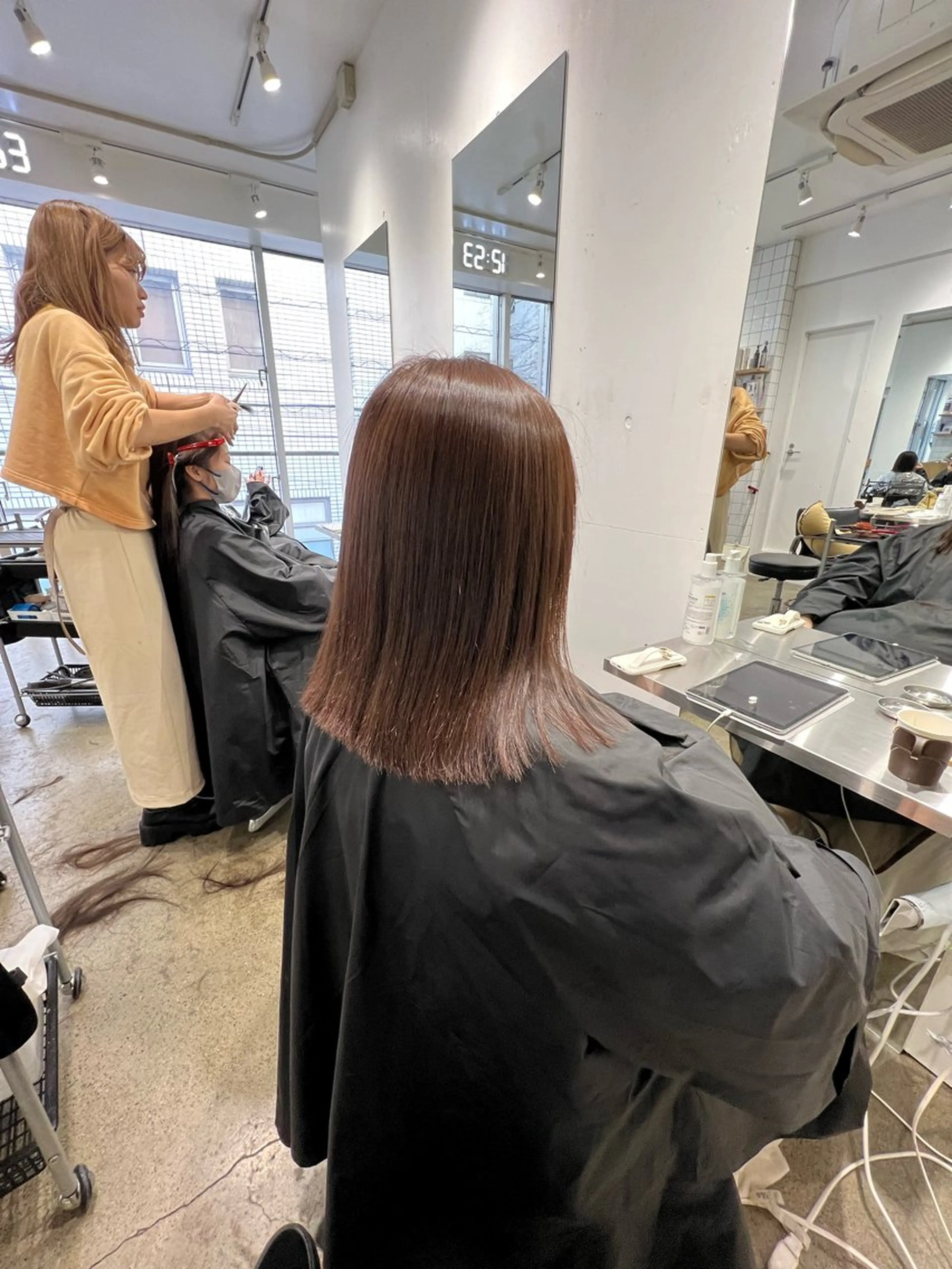 ミディアム カラー パーマ 髪質改善 ストレートパーマ ヘアカラー 縮毛矯正 トリートメント ✨髪質改善矯正× ブリーチ✨YU-KIのヘアスタイル