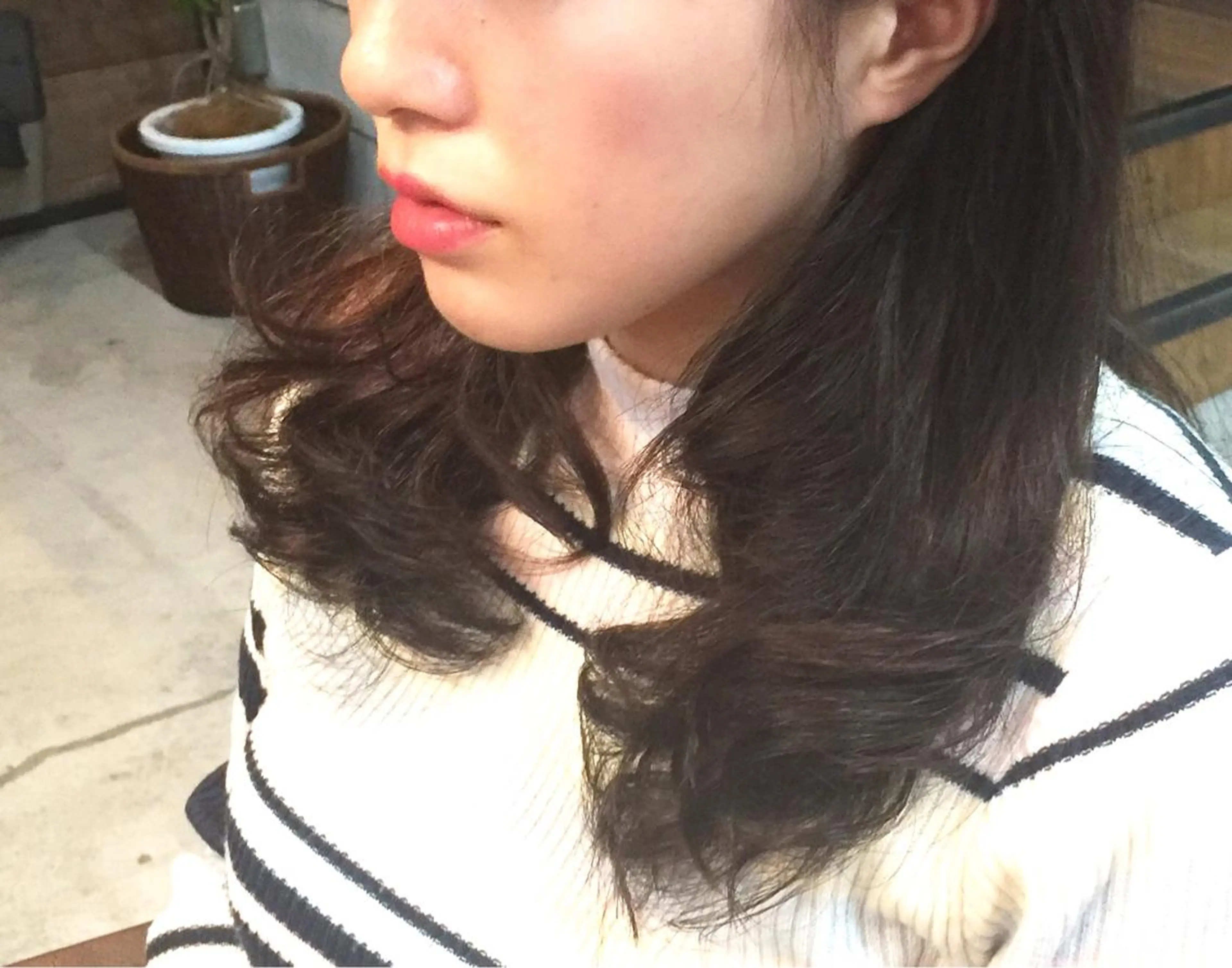 ロング パーマ デジタルパーマ 福地 礼奈のヘアスタイル