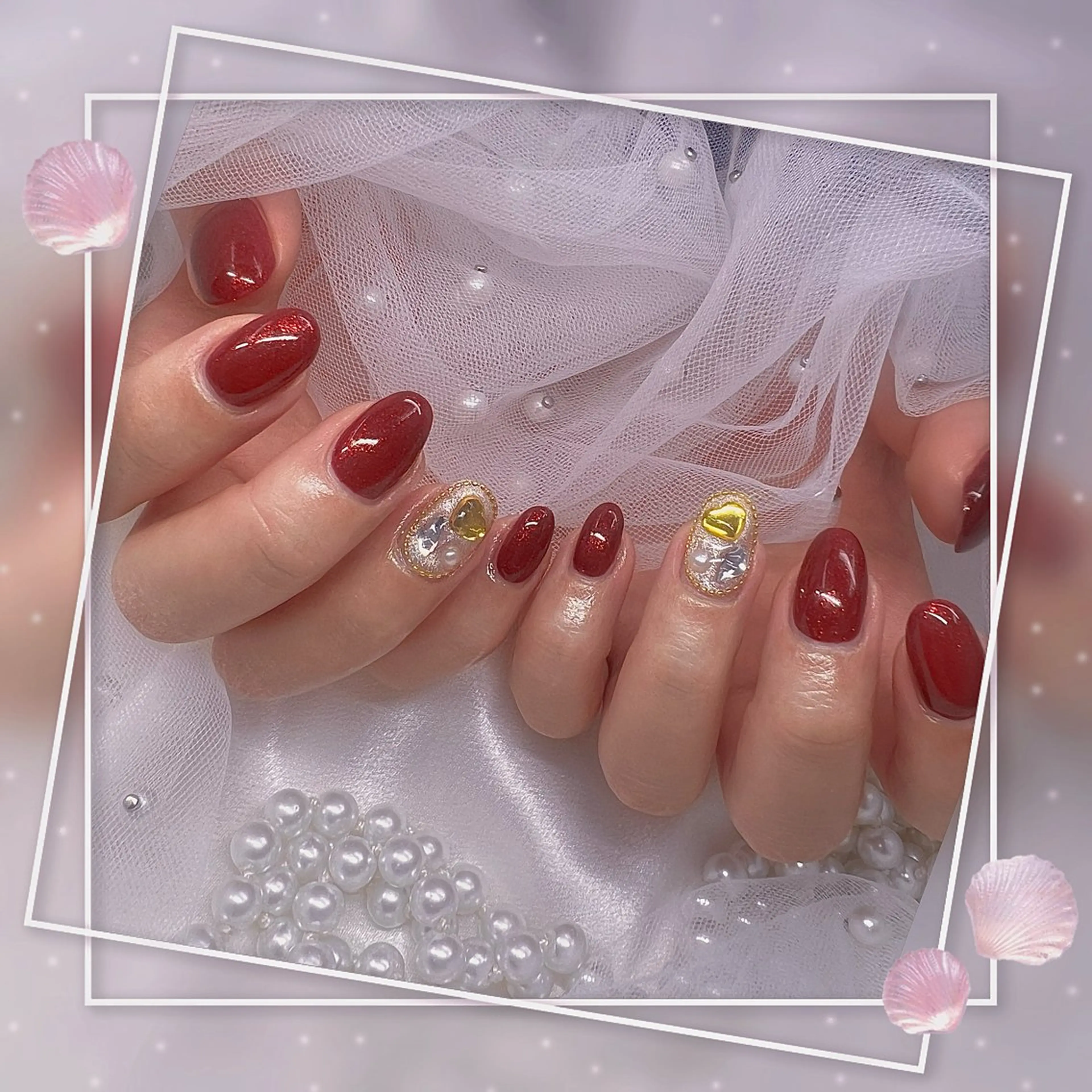 ネイル チークネイル ガーリー グラデーション マグネットネイル ピンク ハンドネイル Chill Nailsalonのネイルデザイン