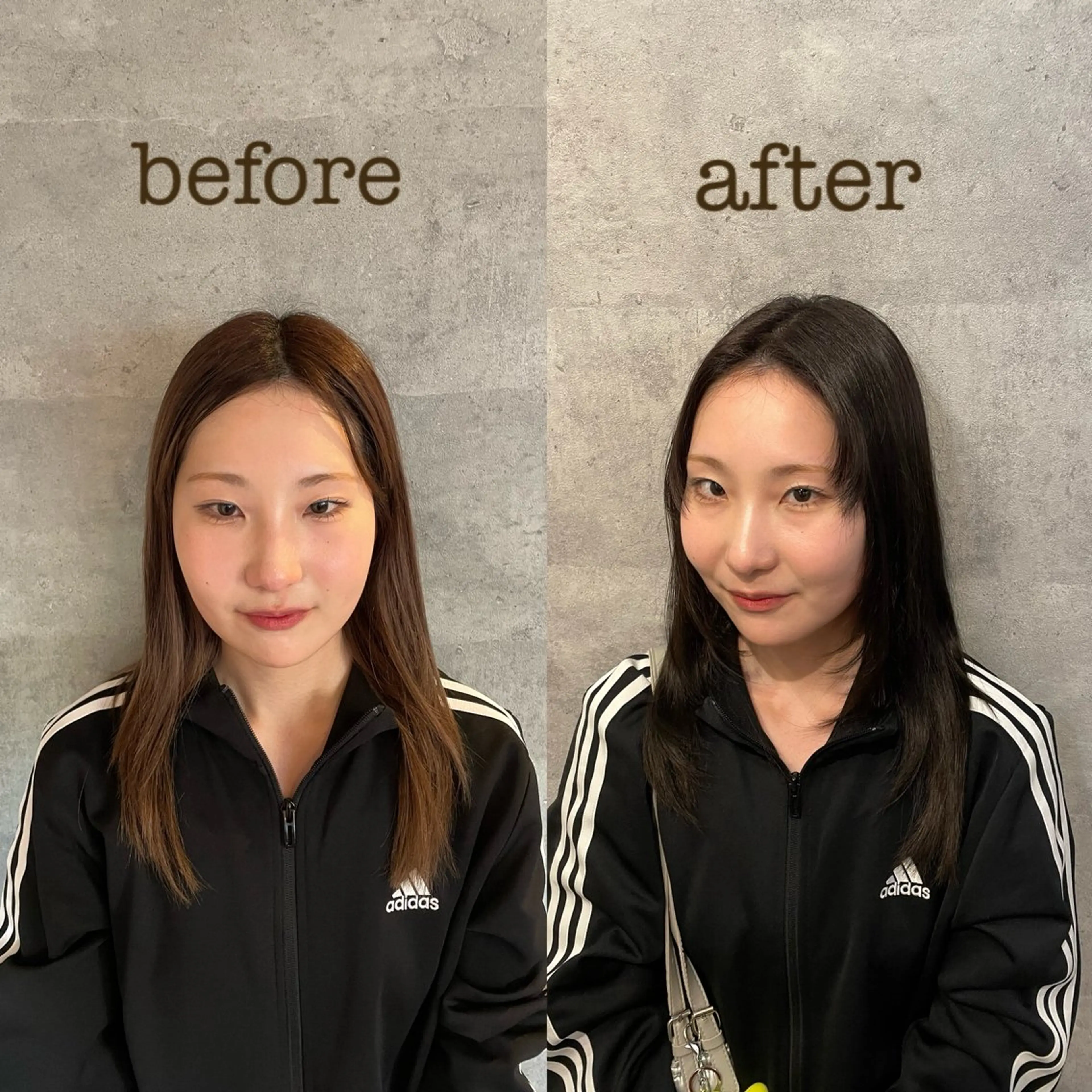 セミロング カラー ブリーチ 透明感カラー Agu hair dio 熊本上通所属・西田 美桜のヘアスタイル