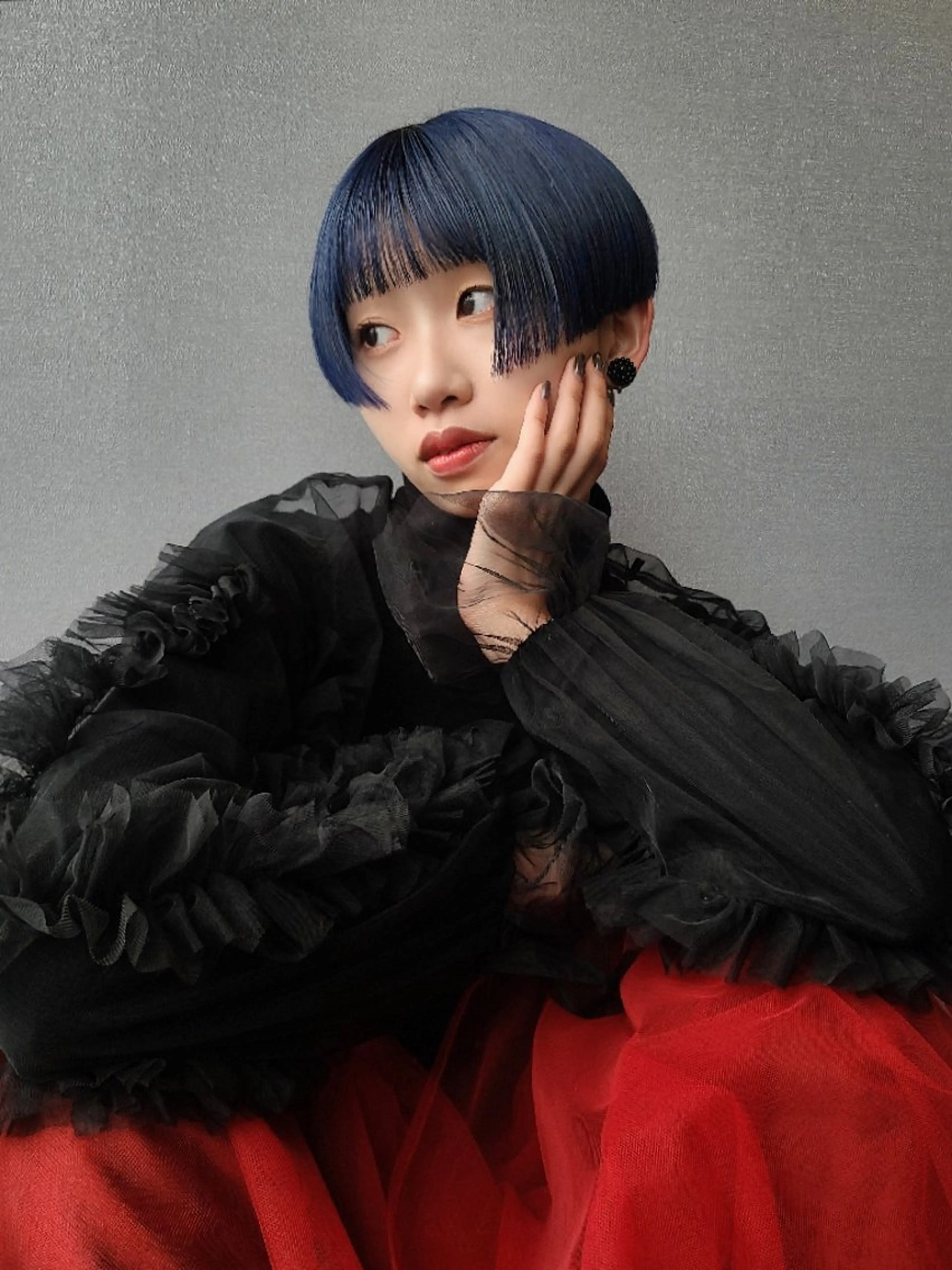 カラー ショート ショートボブ ブルーカラー ボブ ショートヘア yolo.所属・夜特化型ヘアサロン 𓃱yolo.タナベのヘアスタイル