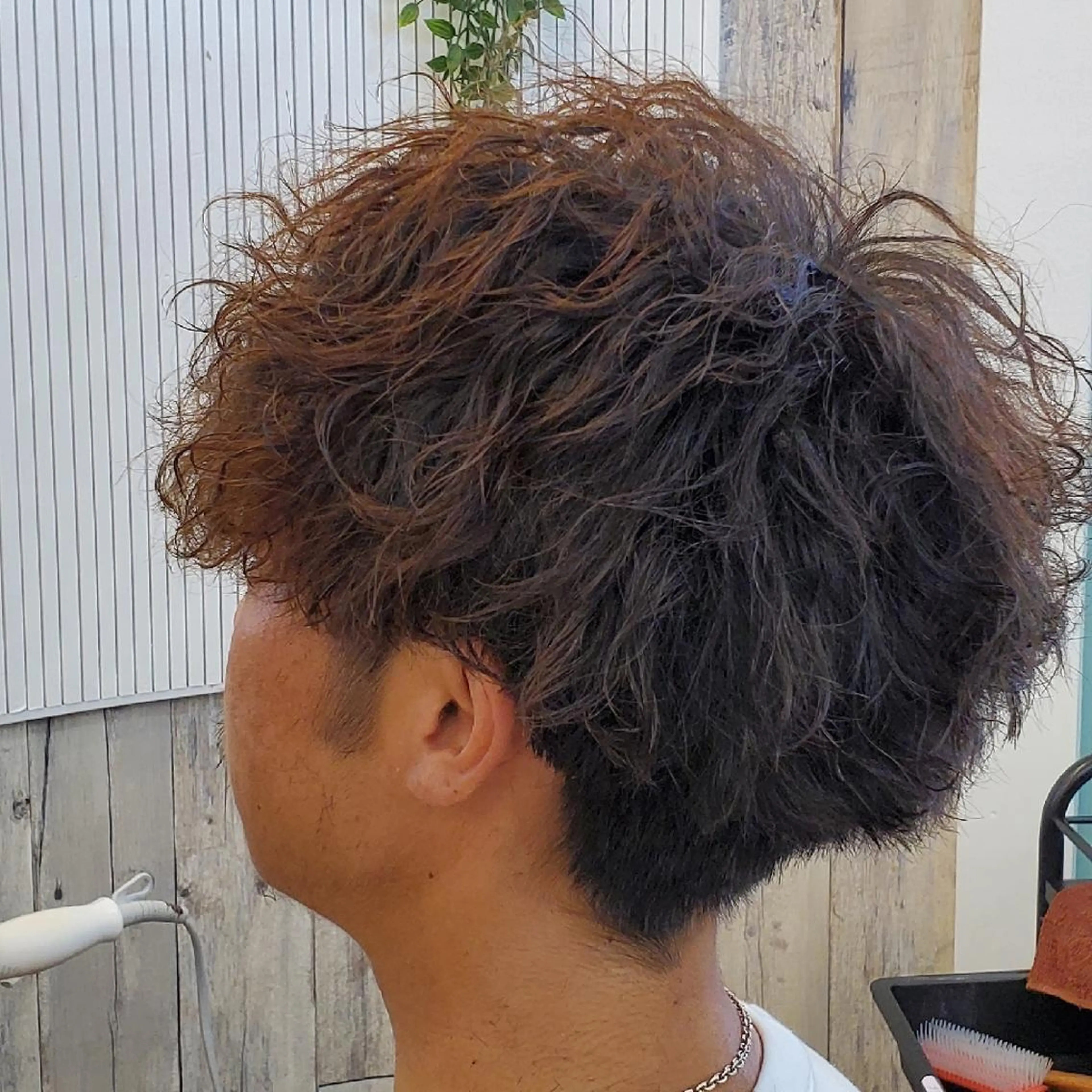 ミディアム カット パーマ クリーピー　オーナー 福田 将太のヘアスタイル