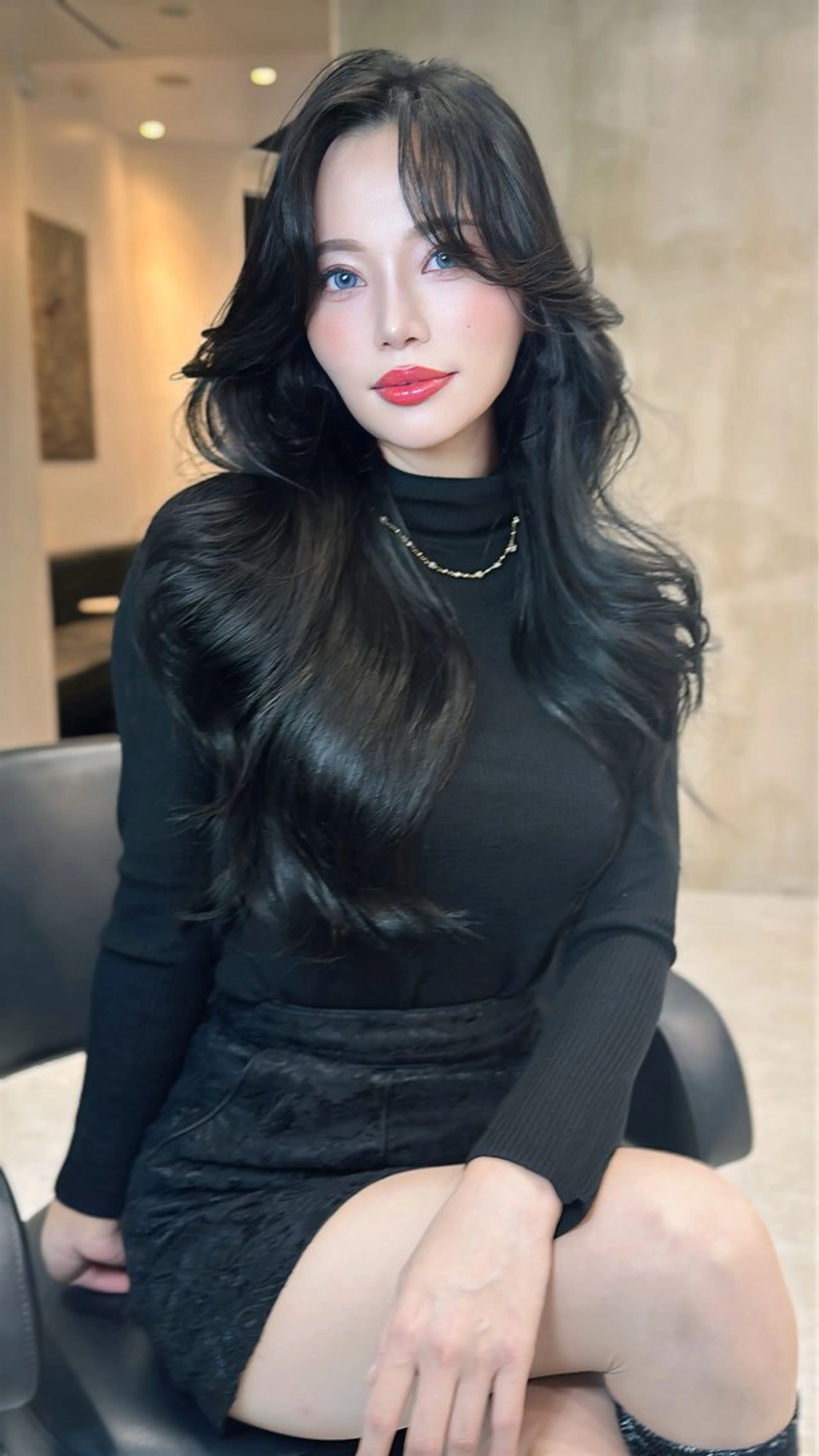 ロング カット ヘアカラー 中韓🇨🇳🇰🇷 🤍TAKAHIROのヘアスタイル