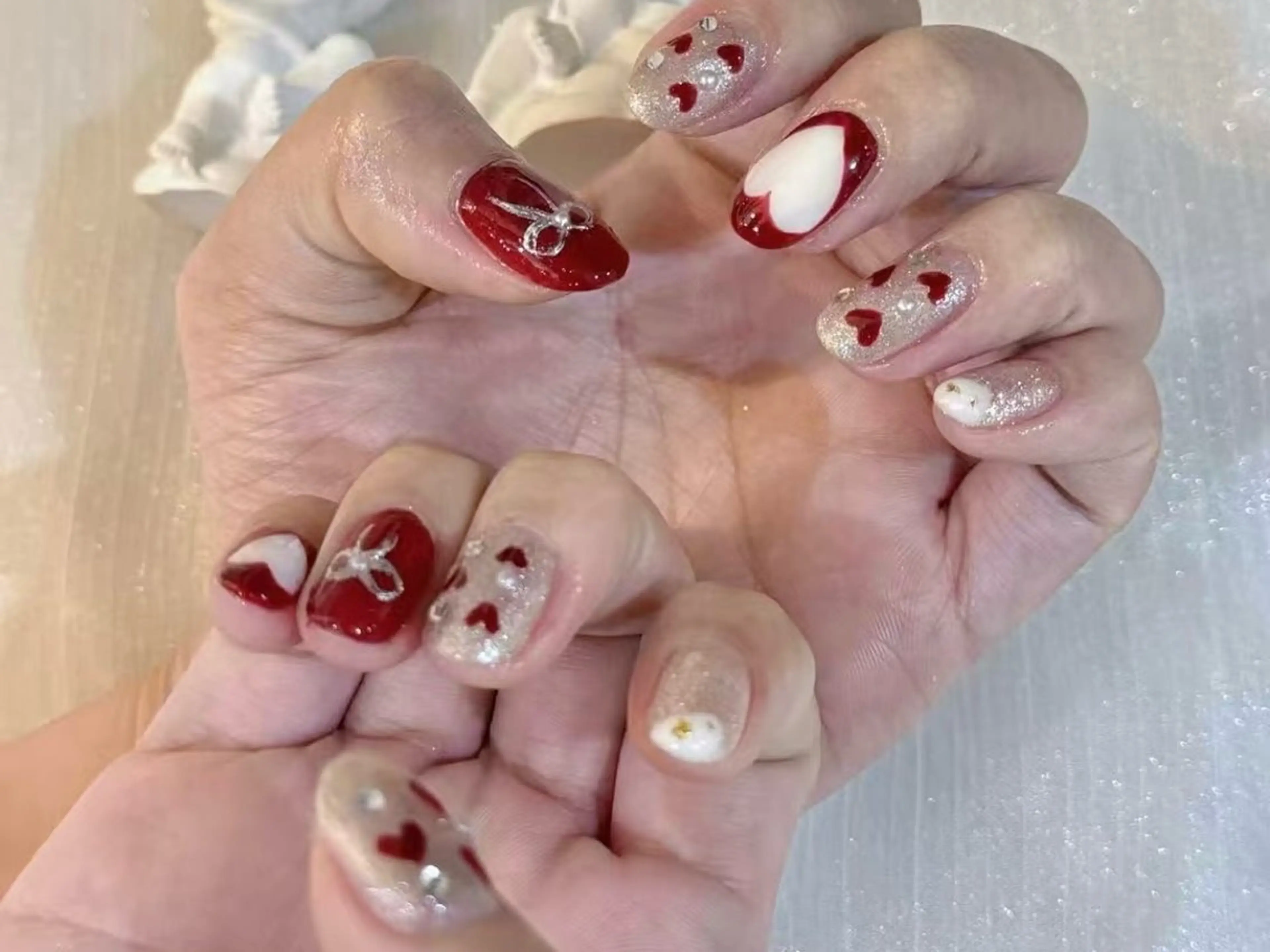 ネイル アートネイル フットネイル ジェルネイル ハート マグネットネイル Babarla Nailのネイルデザイン