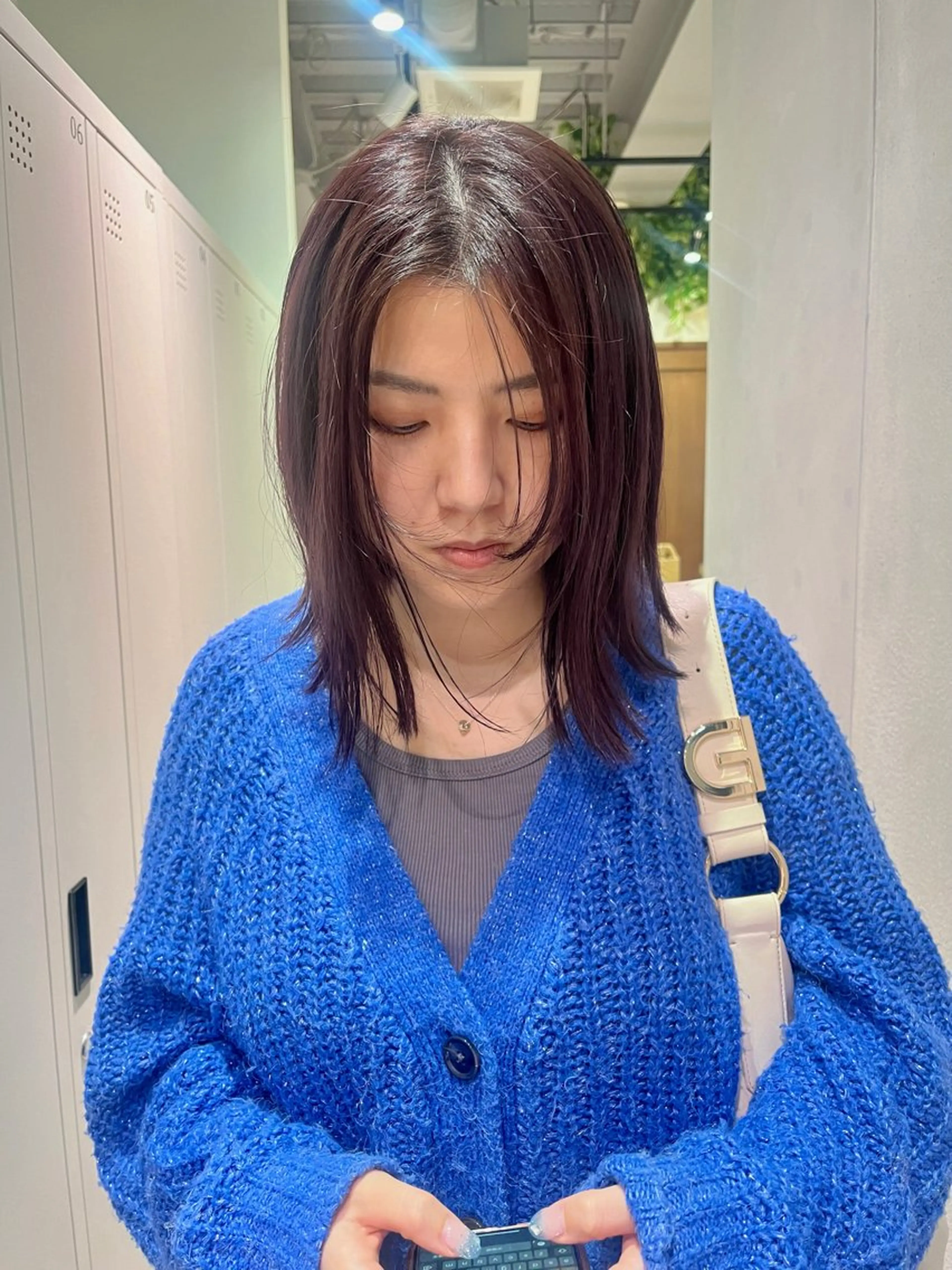 ミディアム ヘアカラー トリートメント saki‪🌱‬♡ /髪質改善カラーのヘアスタイル