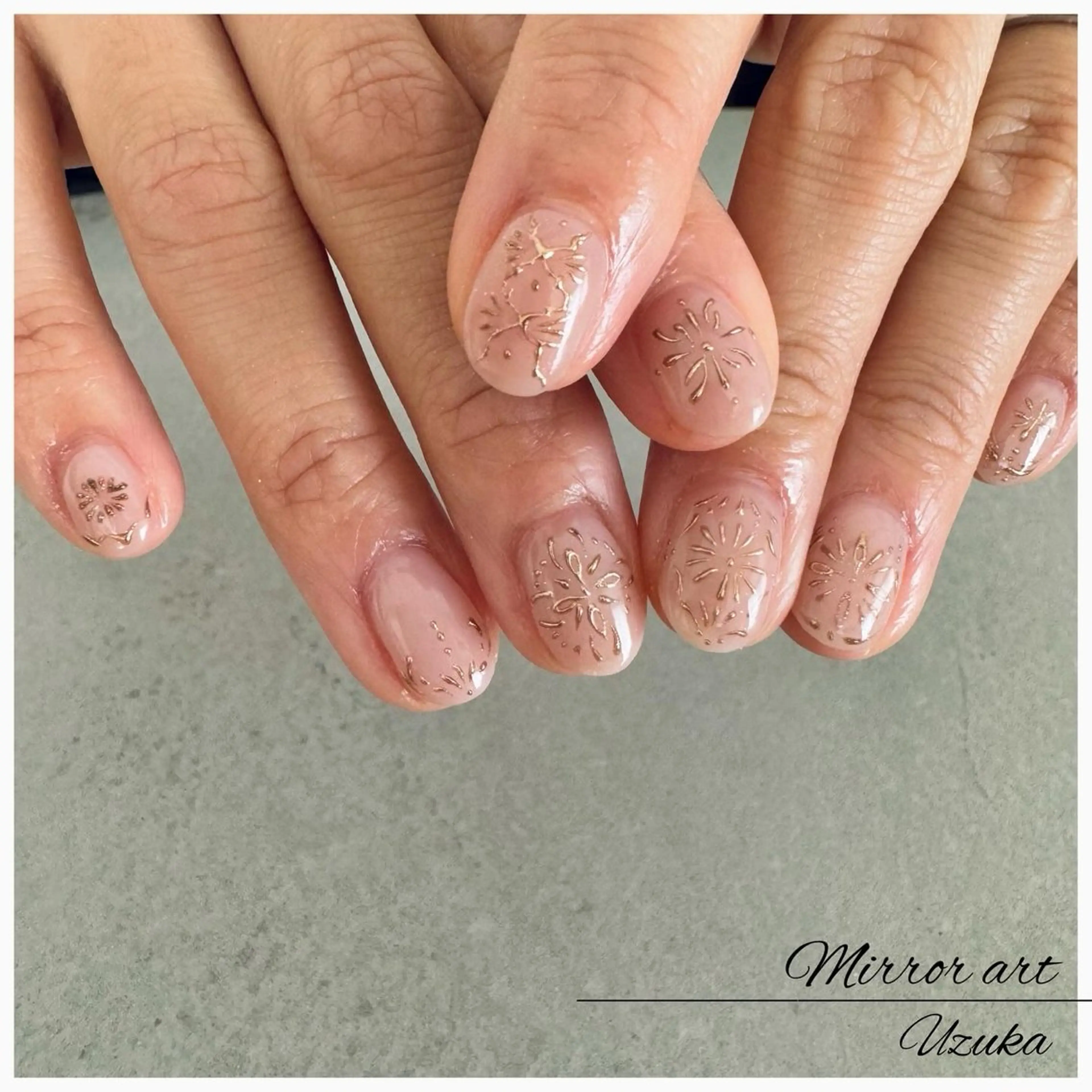 ネイル アートネイル ミラーネイル ハンドネイル ハンドケア 【nail】 Uzuka🌙のネイルデザイン