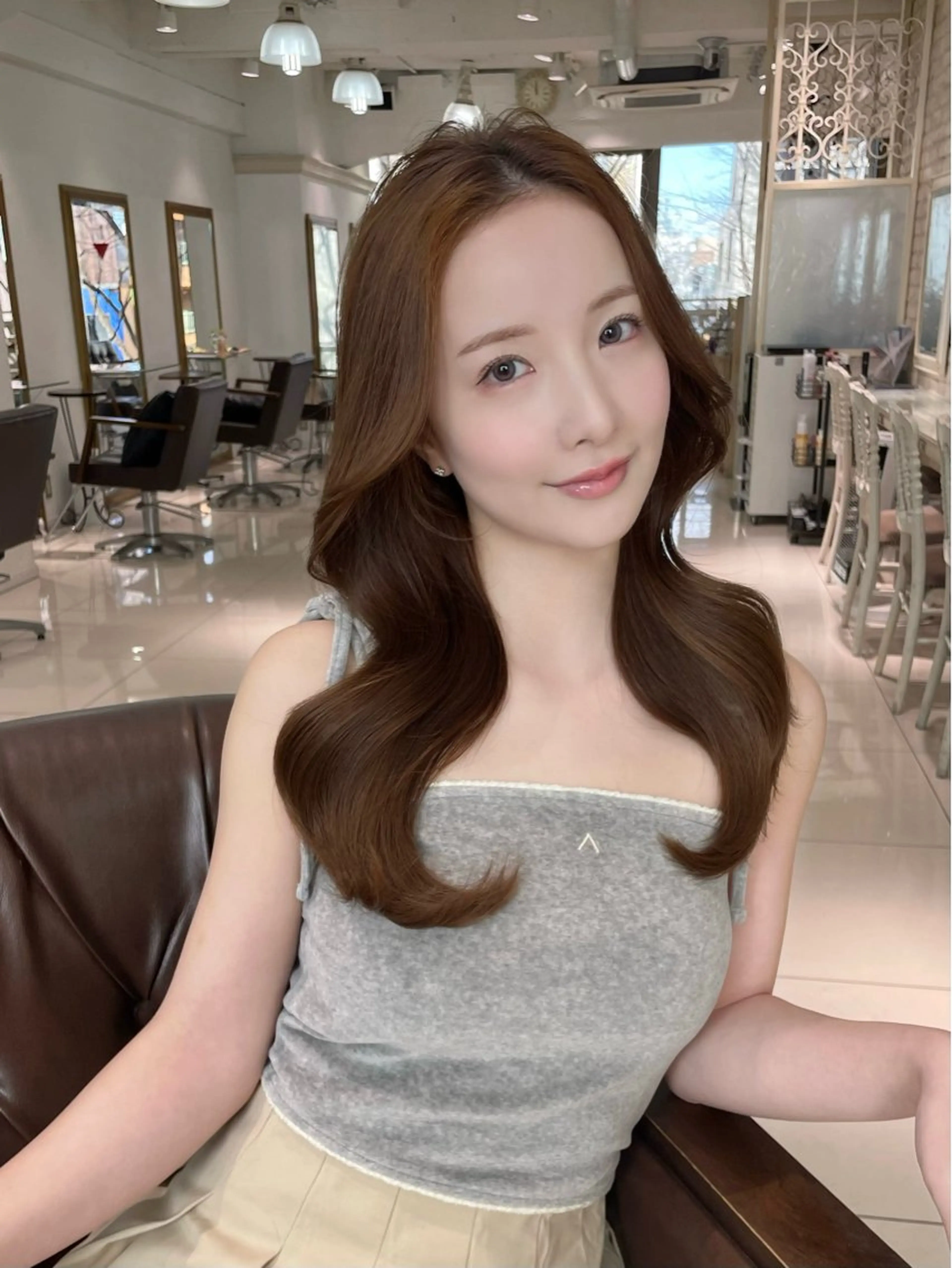 ロング ヘアセット 韓国カシスピンク🩰 mai🐰ྀི🤍のヘアスタイル