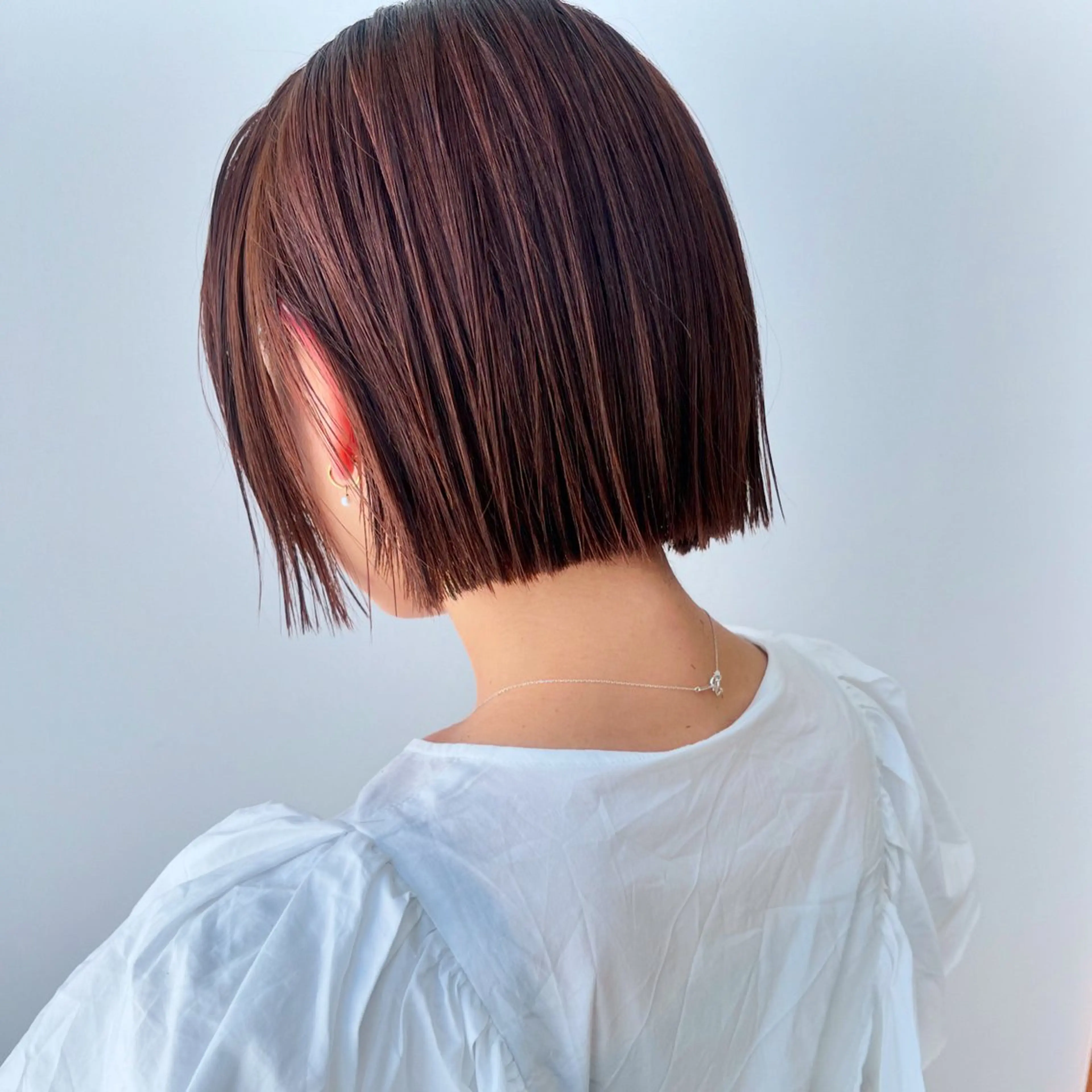 ショート オレンジブラウン ボブ カット ヘアカラー フリーランス　美容師 cayocoのヘアスタイル