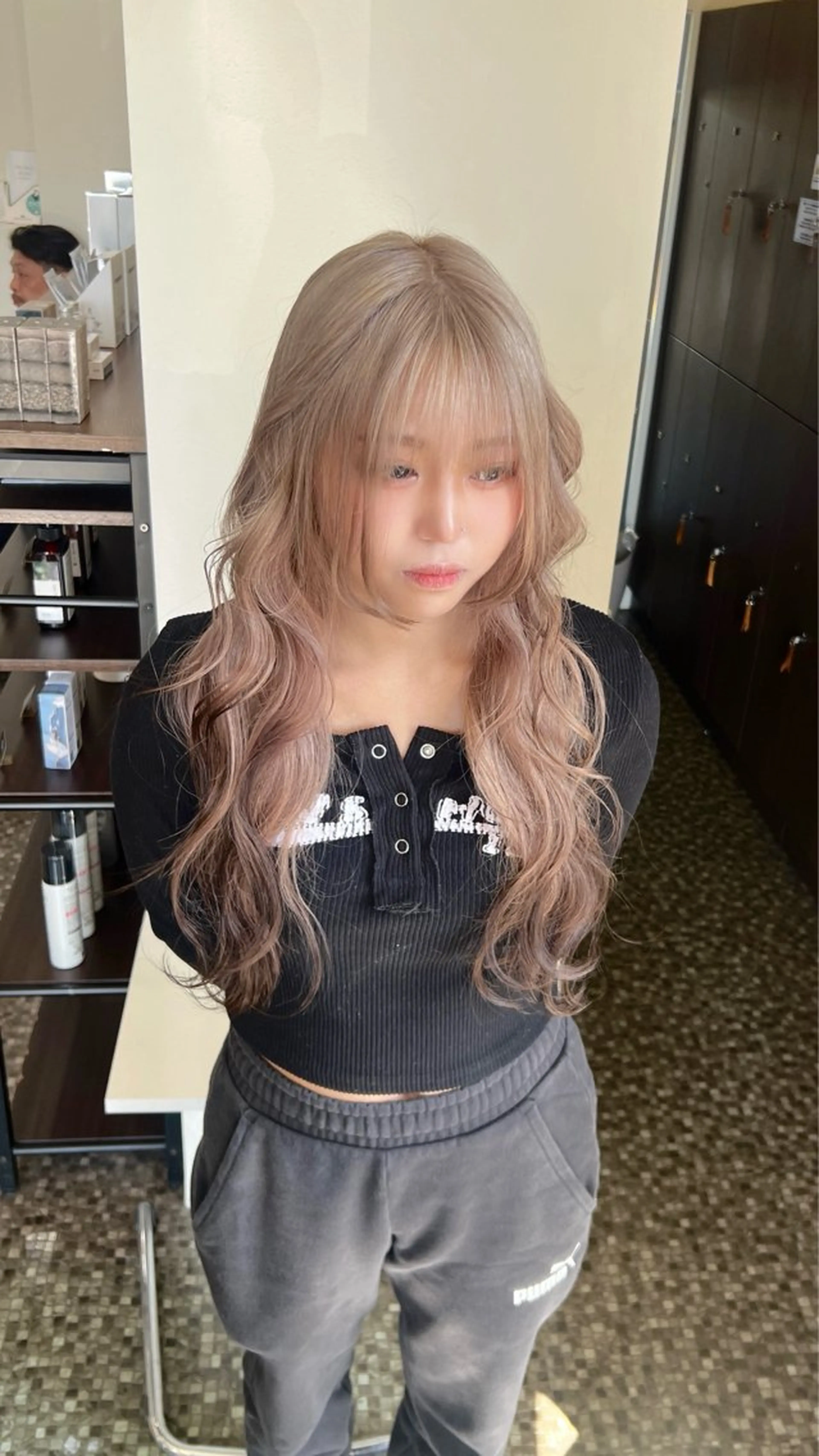 ロング カット ヘアカラー 譜久島 かりんのヘアスタイル