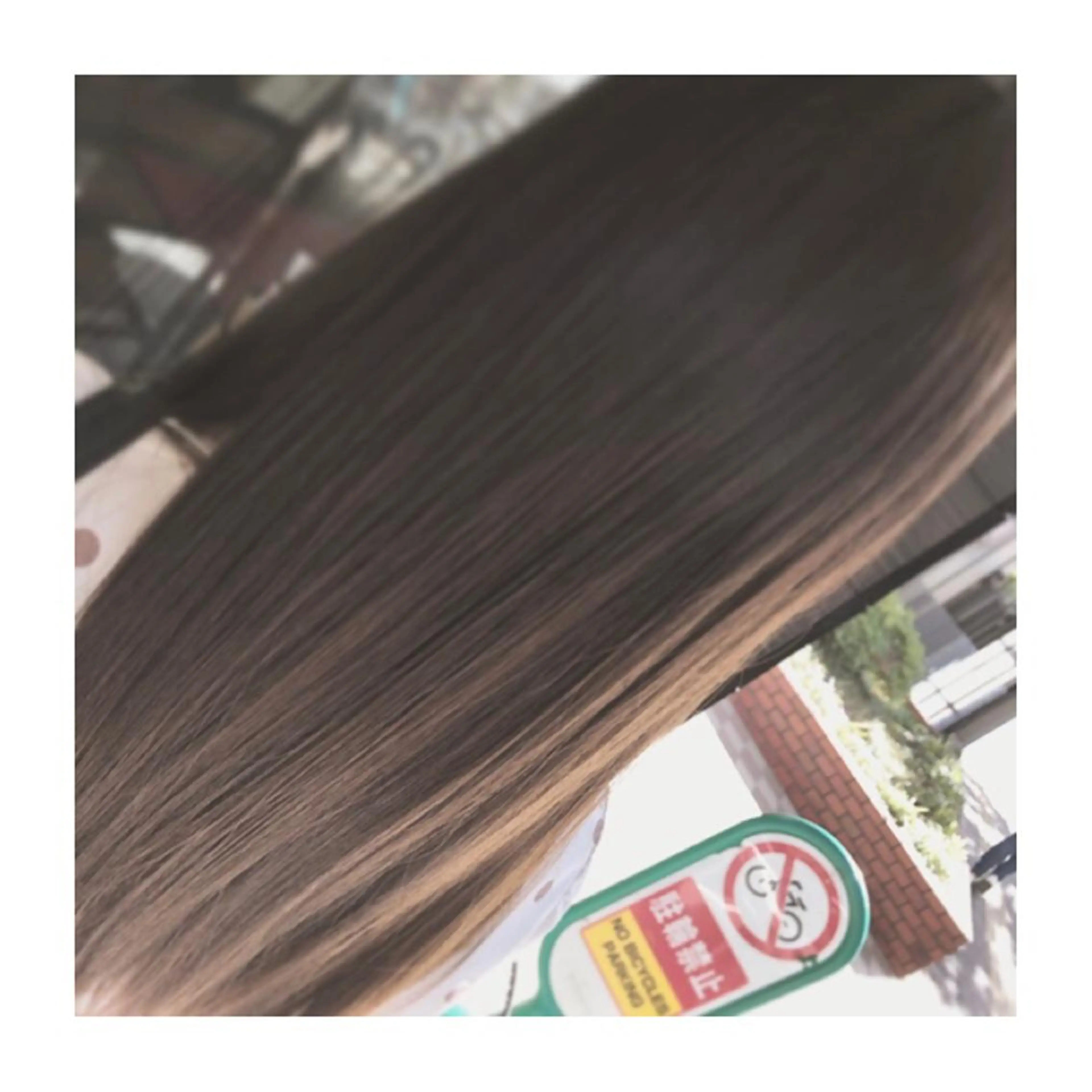 ロング カラー ベージュカラー シアーベージュ 小國 綾かのヘアスタイル