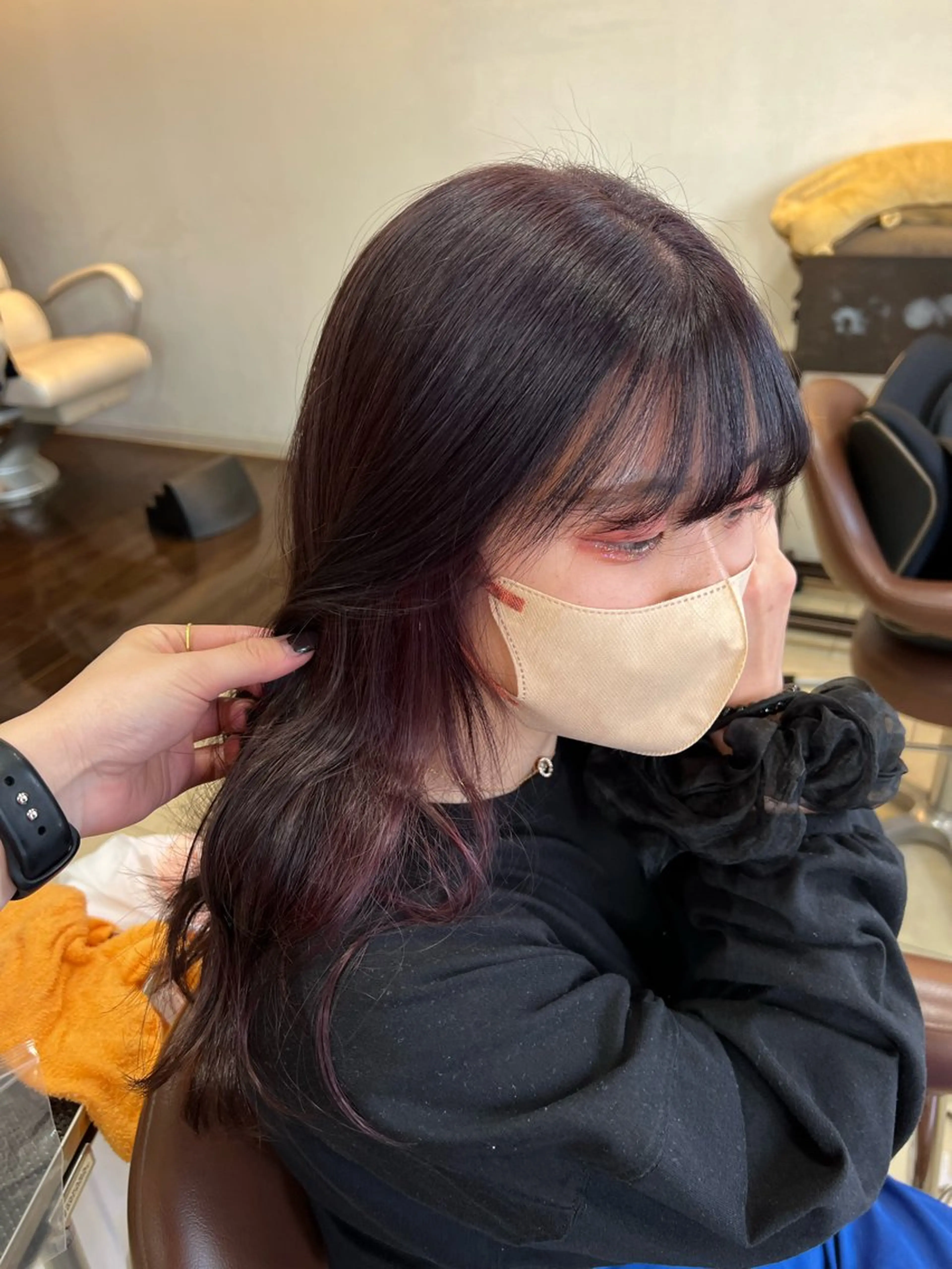 ロング カラー 田中 月菜のヘアスタイル