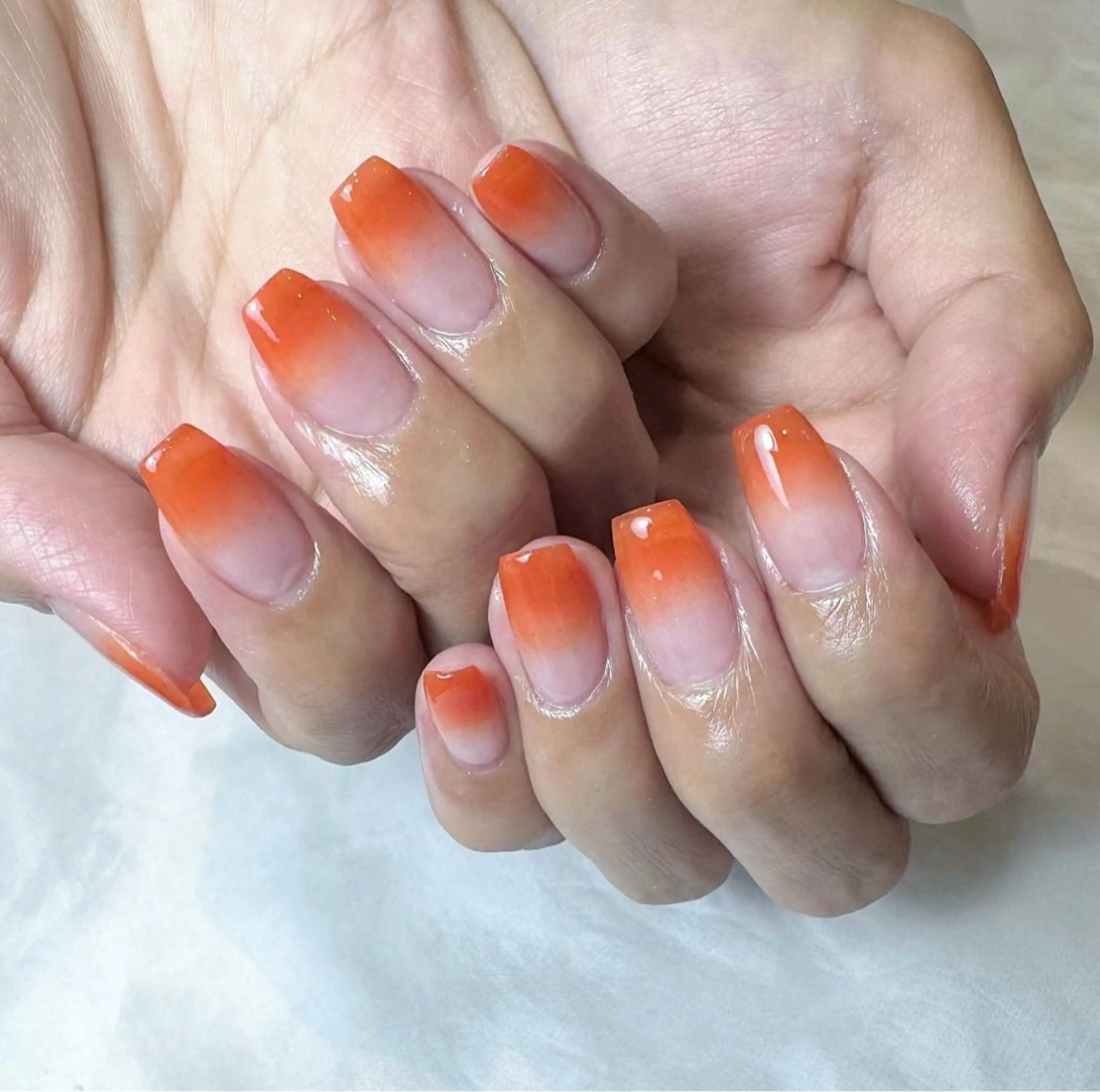 ネイル グラデーション オレンジ yate' narumiのネイルデザイン