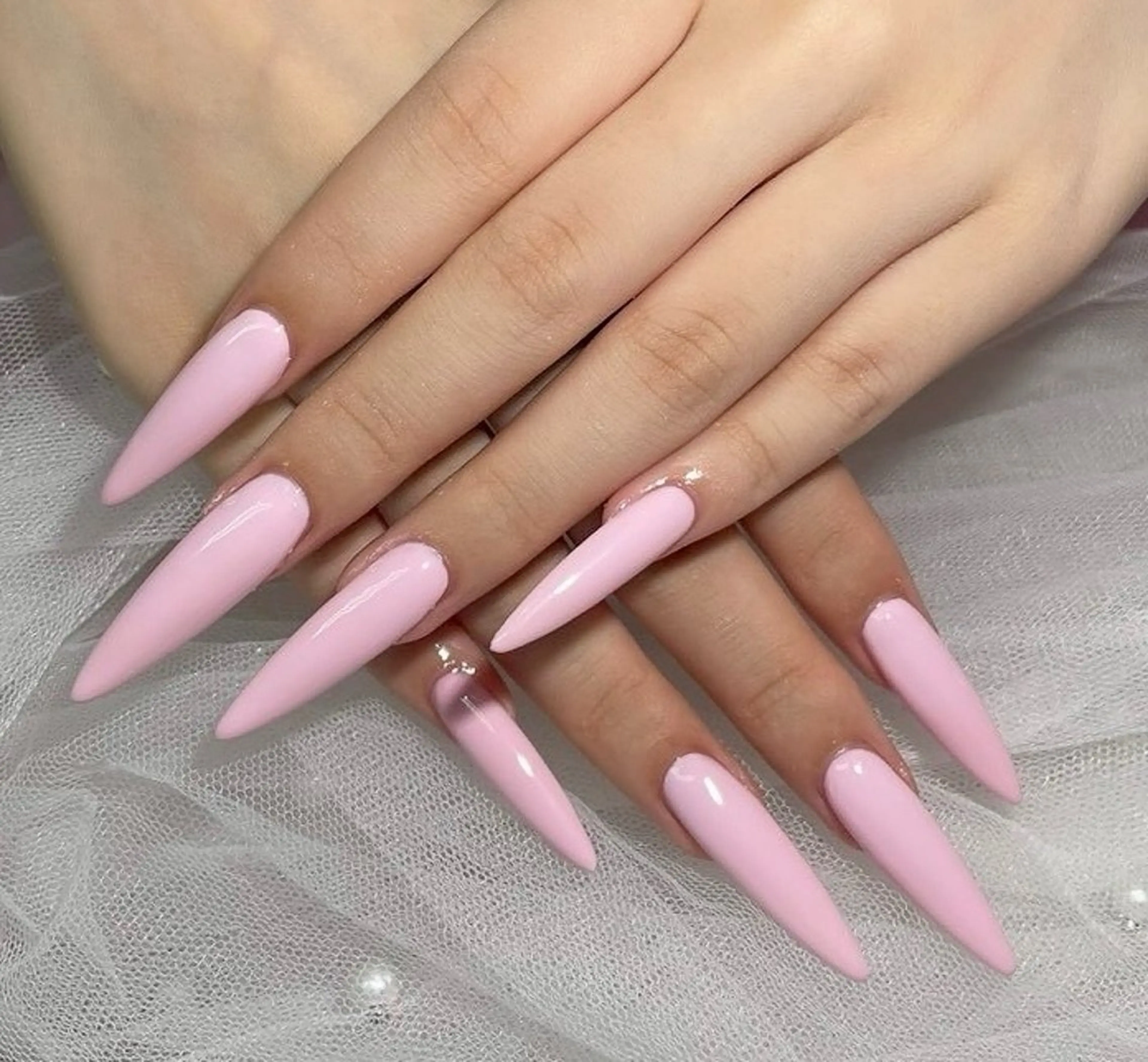 美フォルム✨チップ長さだし10本◇ワンカラー💅　¥5500 （マグネット・ミラーは+¥550）の写真