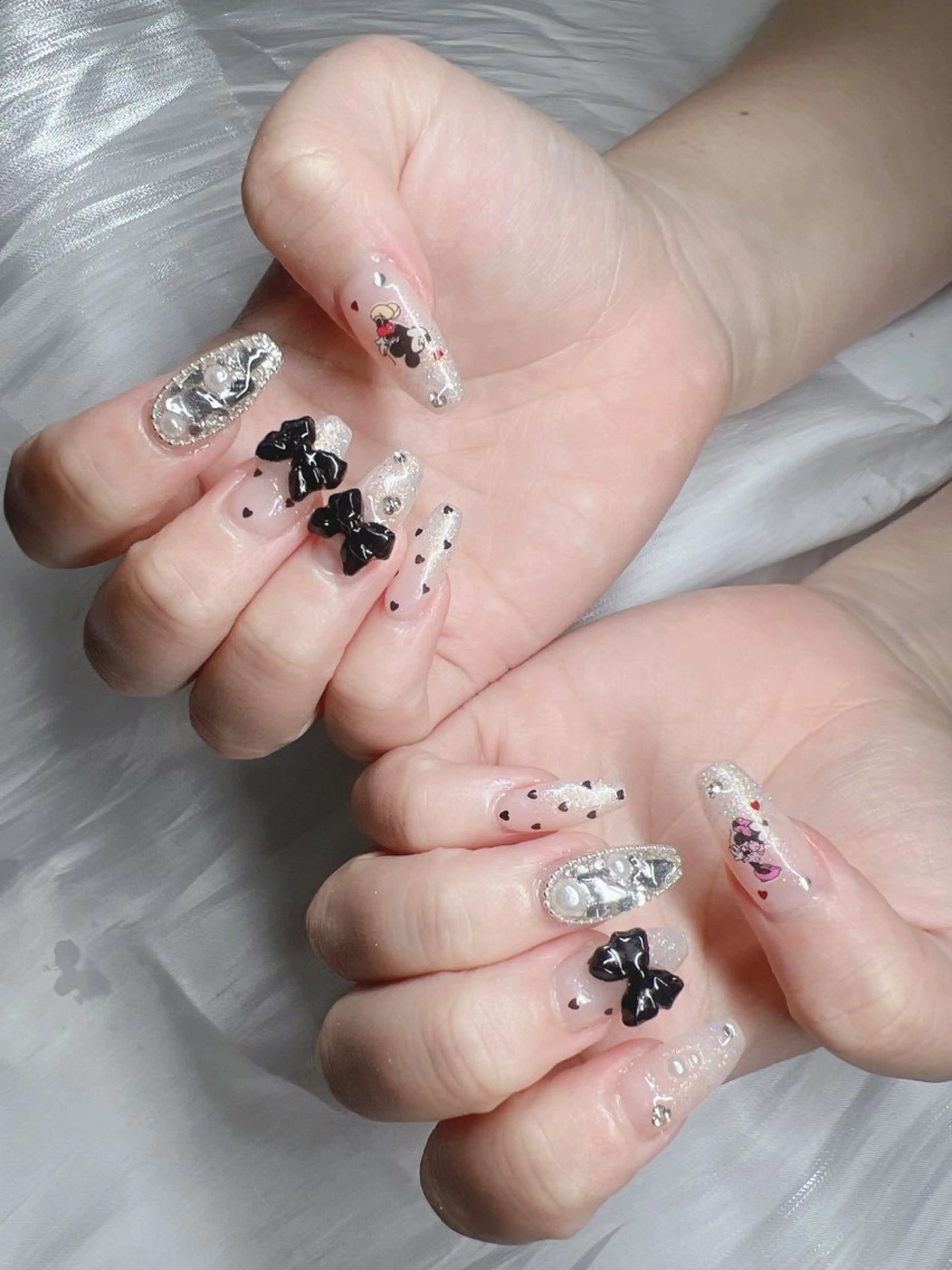 ネイル 長さ出し グラデーション キラキラネイル マグネットネイル ニュアンスネイル ハンドネイル Lee Nails チップ長さだし専門店のネイルデザイン